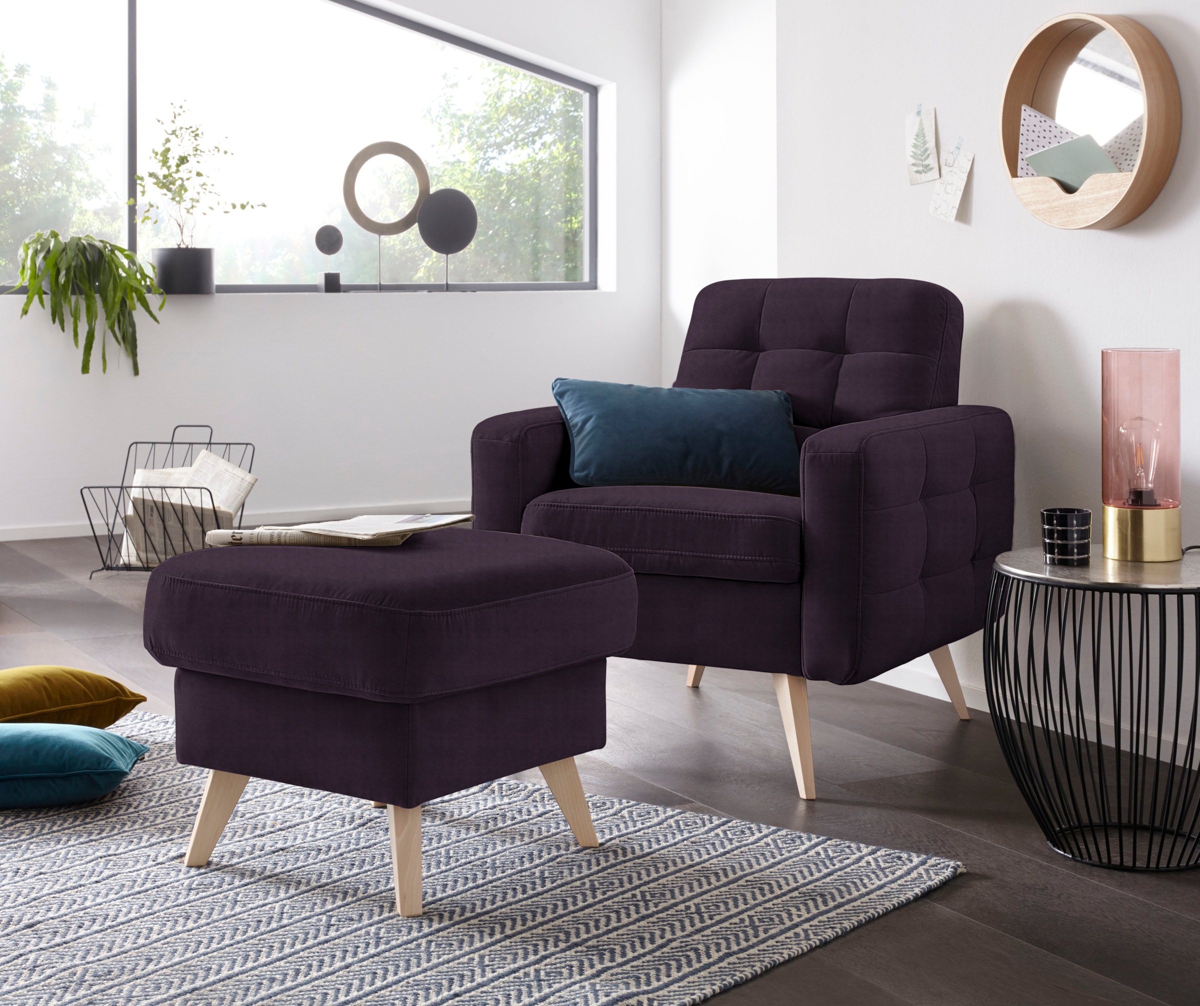 exxpo - sofa fashion Hocker »Nappa mit praktischem Staufach unter der Sitzfläche«