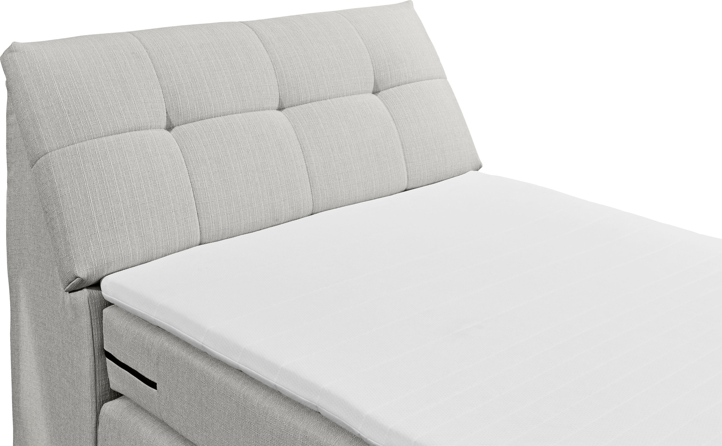 ED EXCITING DESIGN Boxspringbett »Carpino«, inkl. Motor, Stauraum im Kopfteil und Topper