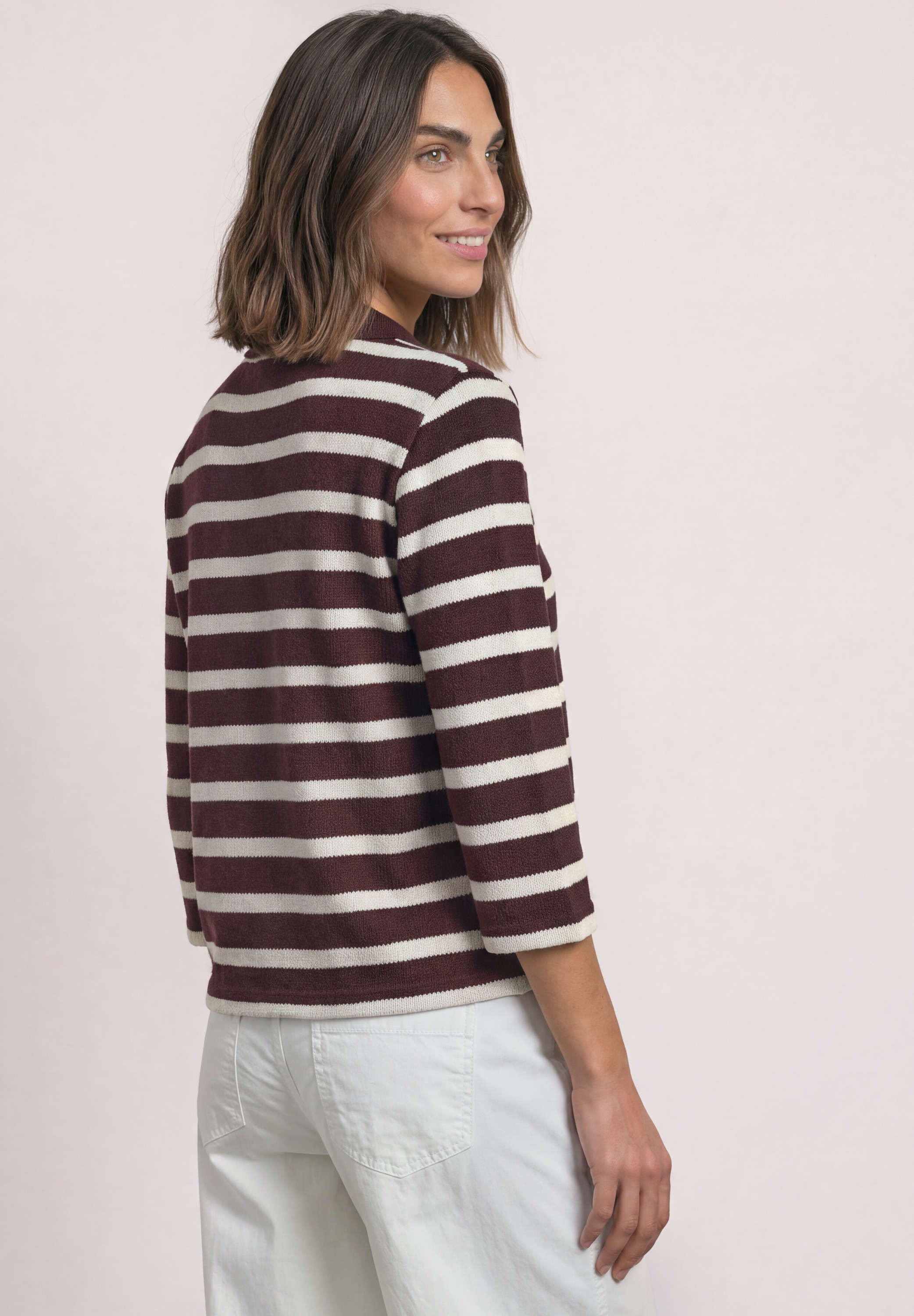STREET ONE Poloshirt mit Streifenmuster