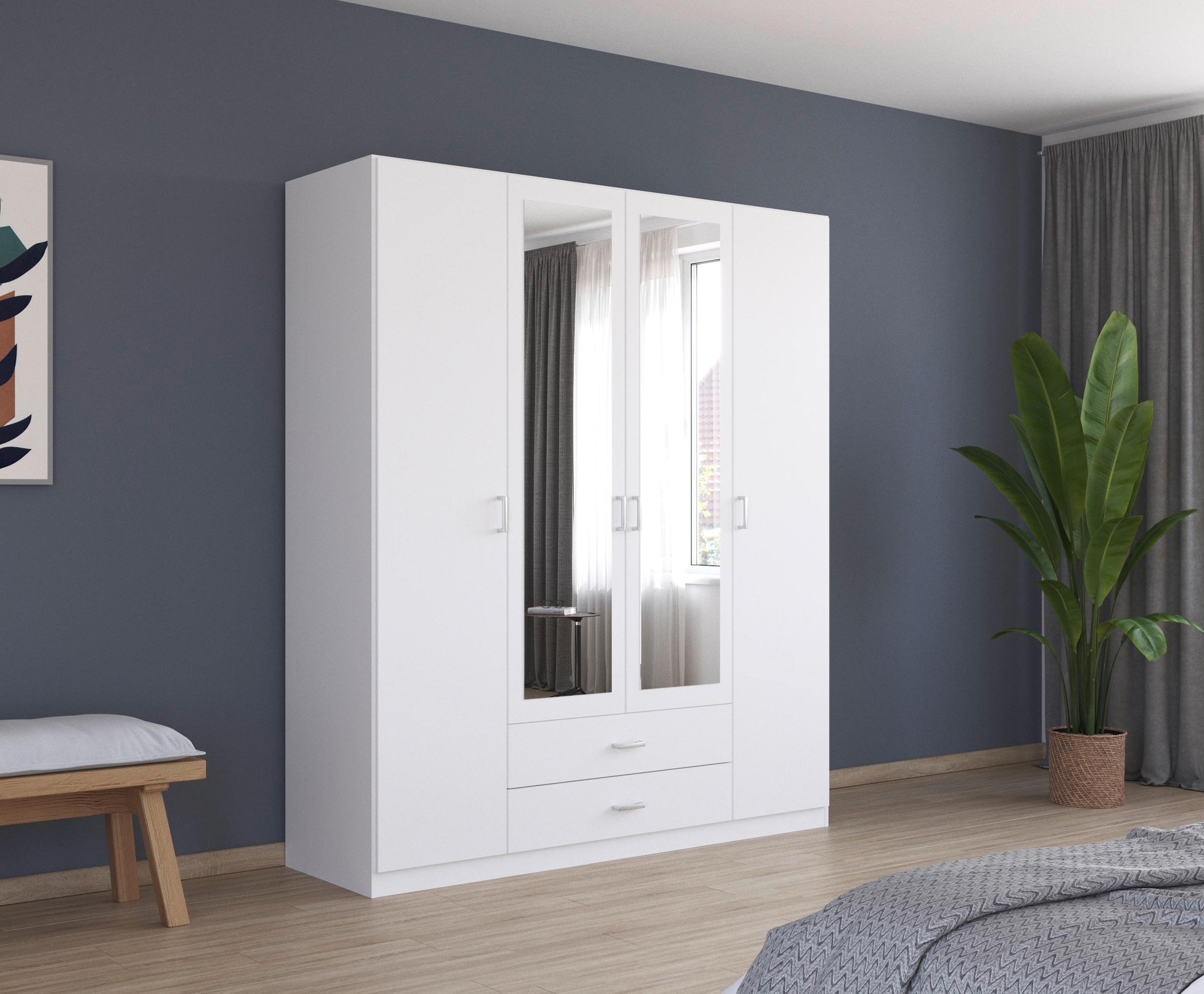 rauch Kleiderschrank »Schrank Garderobe Wäscheschrank GAMMA in 3 Breiten«, viel Stauraum mit 6 Schubladen, mit Spiegel TOPSELLER MADE IN GERMANY