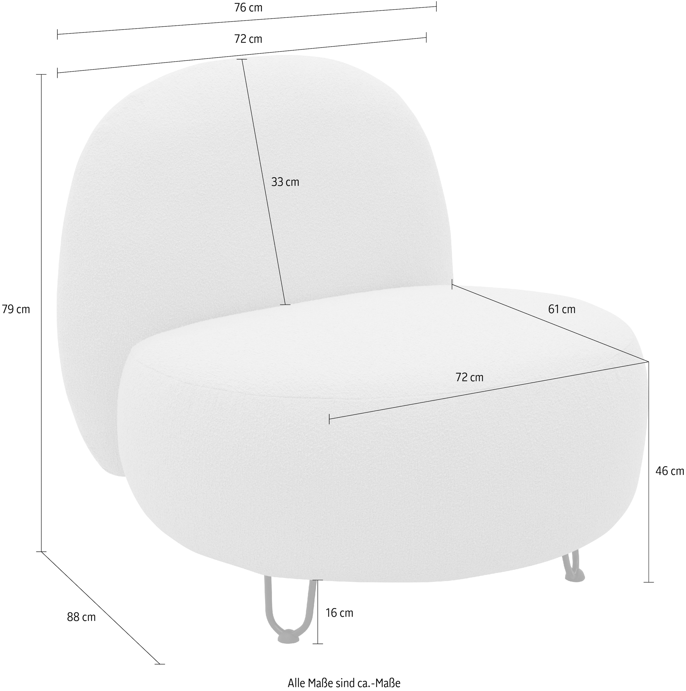 DOMO collection Sessel »Poika ideal für Terrasse, Garten, Balkon«, Formschöner Outdoor-Polstersessel, Bezug Fellimitat