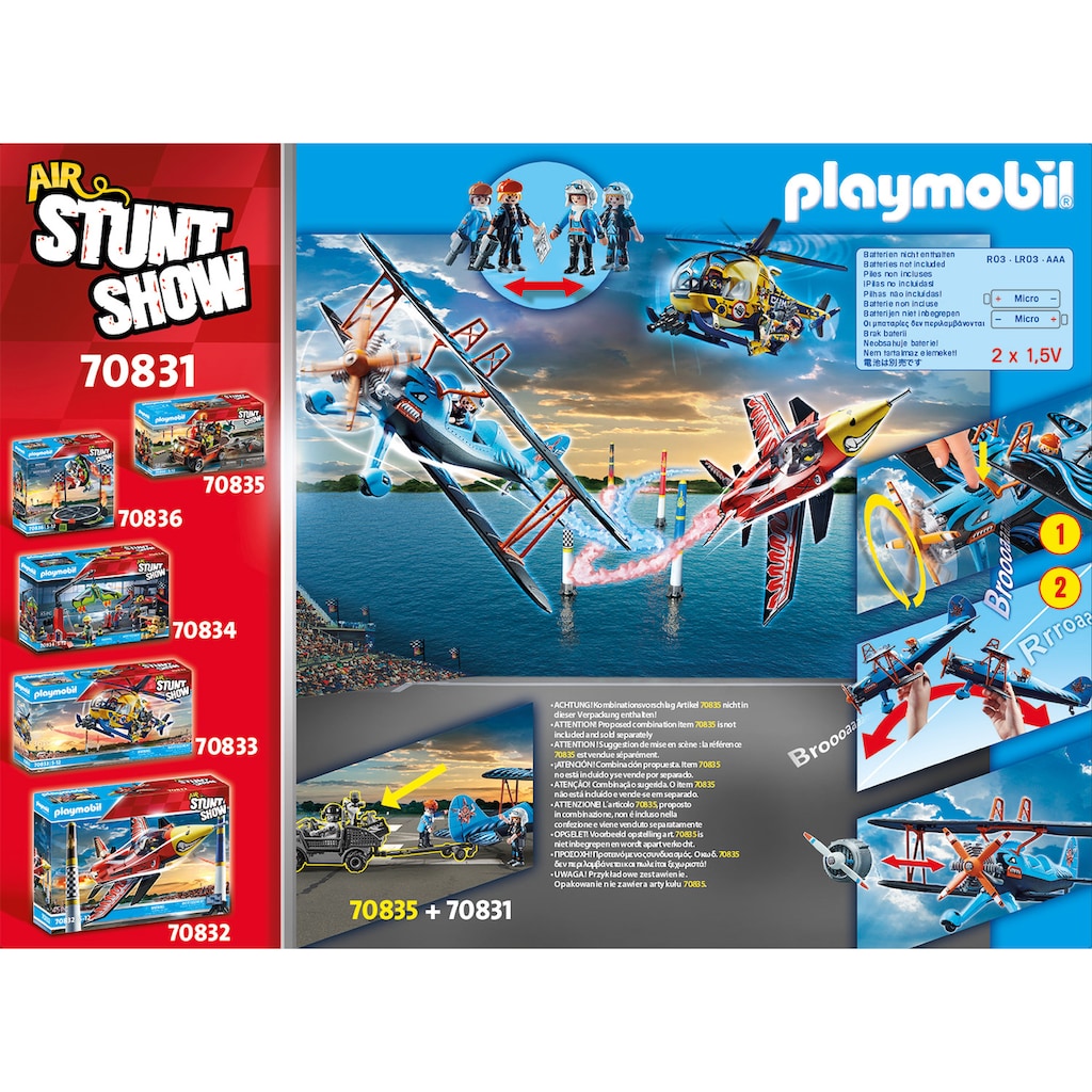 Playmobil® Konstruktions-Spielset »Doppeldecker "Phönix" (70831), Air Stuntshow«, (45 St.)