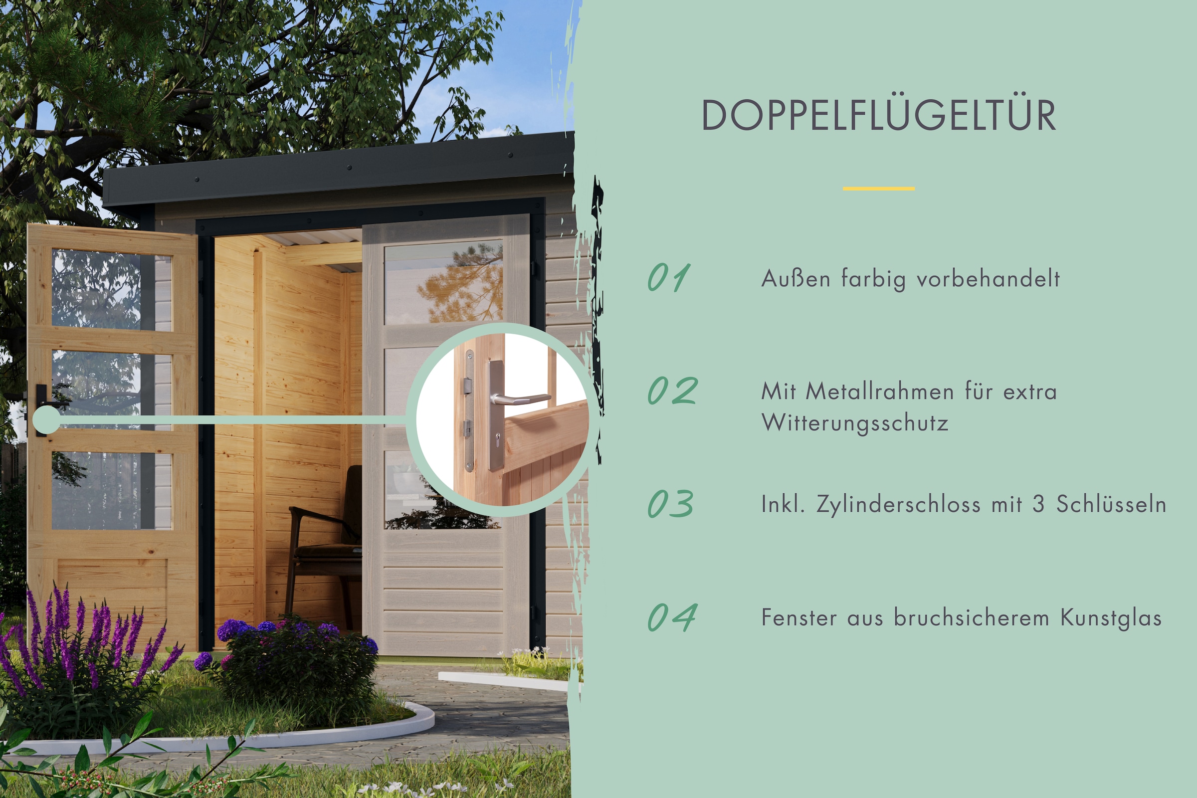 Karibu Gartenhaus »Jupiterino 3, in verschiedenen Farben«