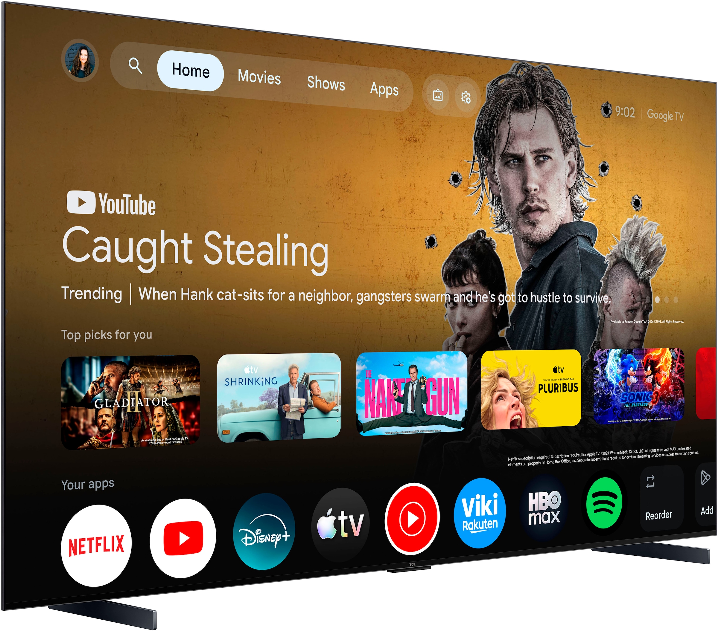 TCL Mini-LED-Fernseher »98RM7LX1« 248 cm/98 ″ Apple Airplay 2, 2.000 nits HDR , 100 % BT.2020, ONKYO 2.1