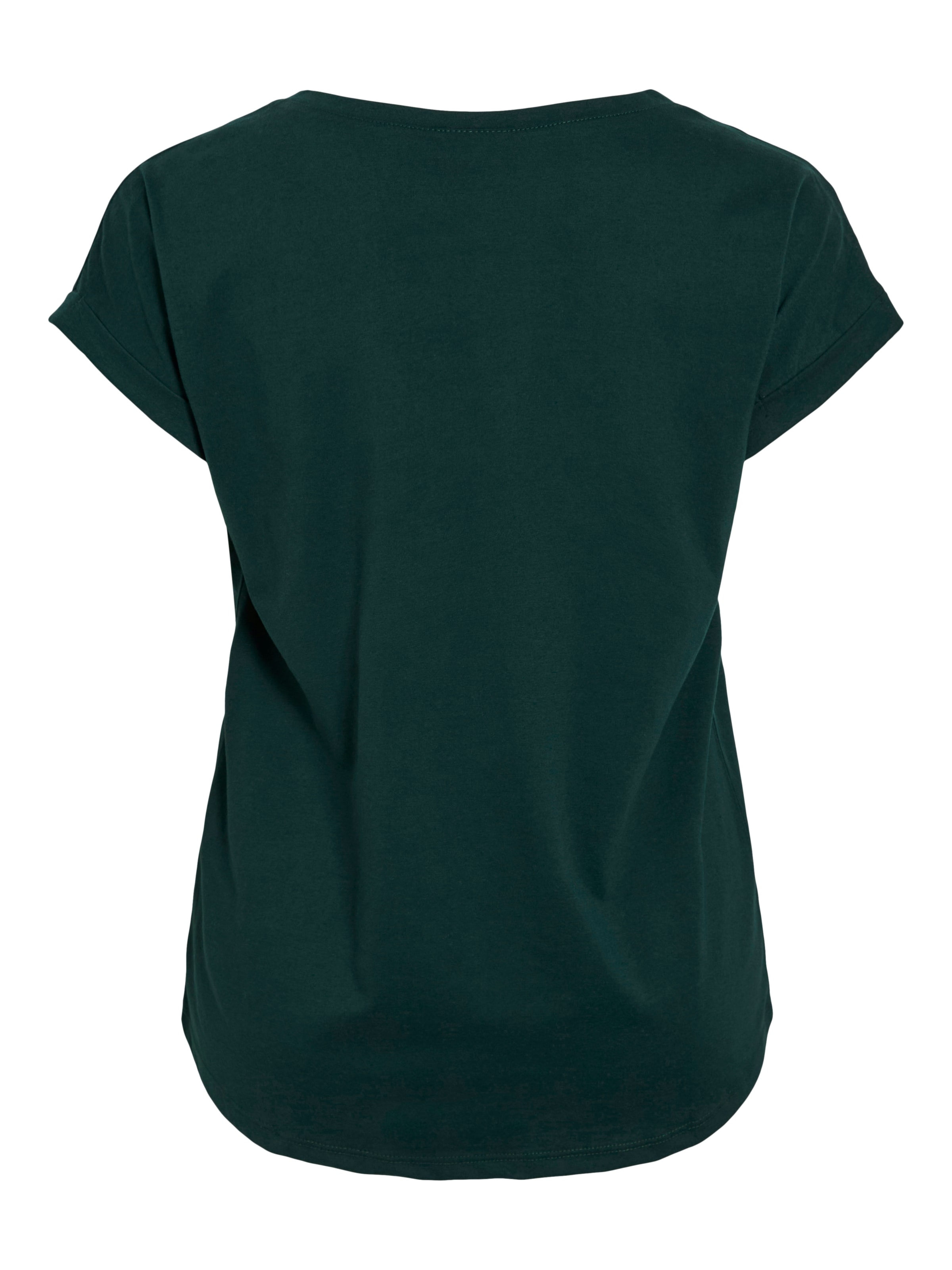 Vila Rundhalsshirt »VIDREAMERS NEW PURE T-SHIRT/SU-NOOS«, Basic Damen-T-Shirt mit Rundhalsausschnitt und umgeschlagenen Ärmeln