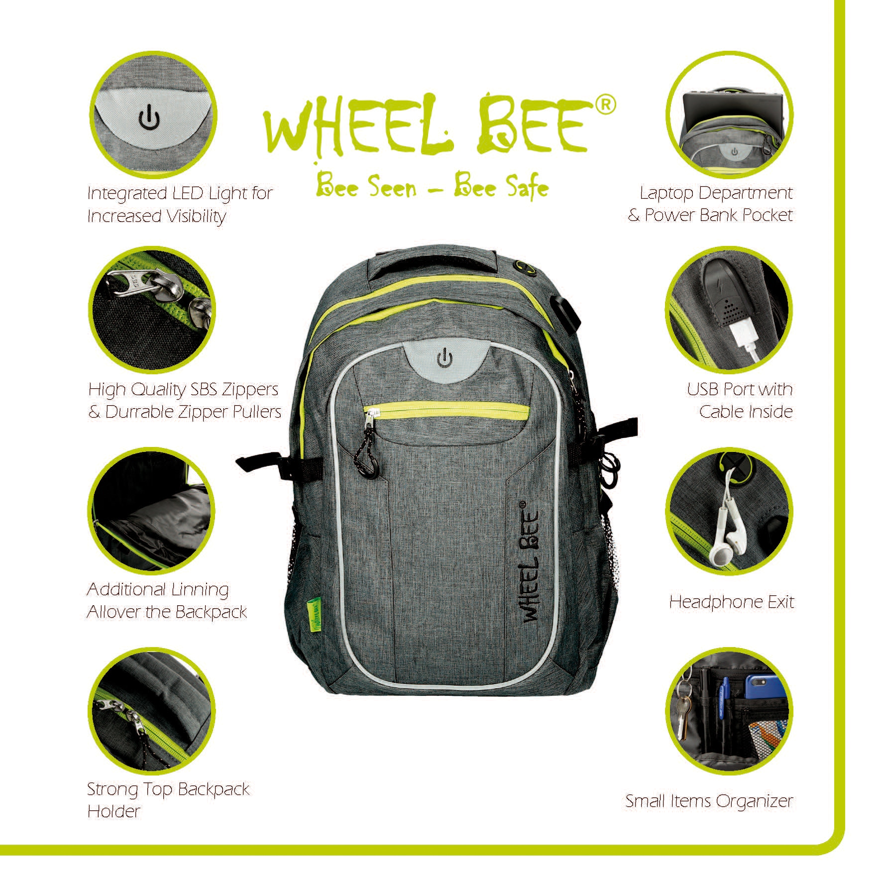 Wheel-Bee Schulrucksack »Wheel Bee® Backpack Revolution«