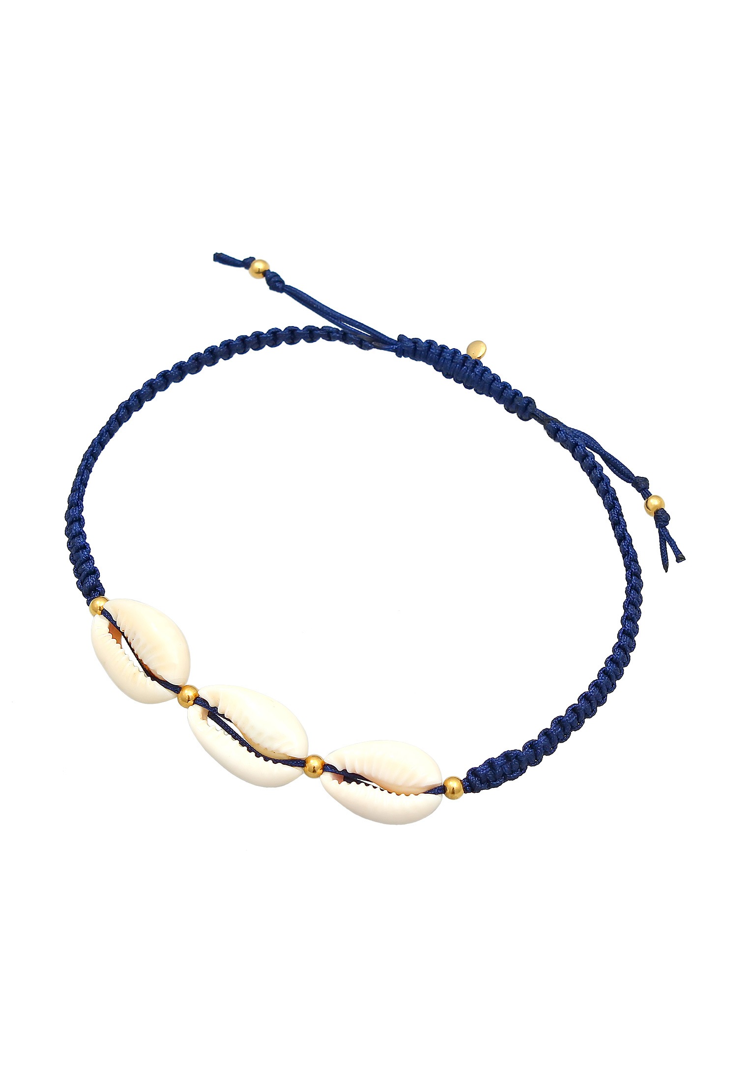 Elli Fußkette »Fußschmuck Kauri Muschel Ozean Nylon 925 Silber«