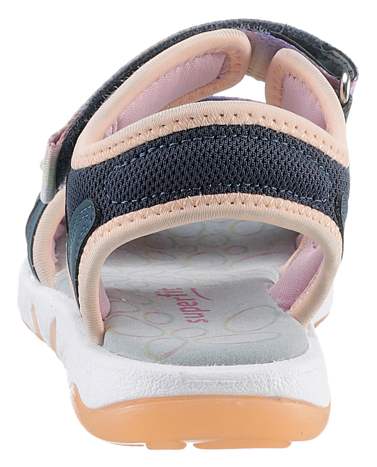 Superfit Sandale »PEBBLES WMS: mittel«, Sandalette mit süßem Glitzerverschluss, Größenschablone zum Download