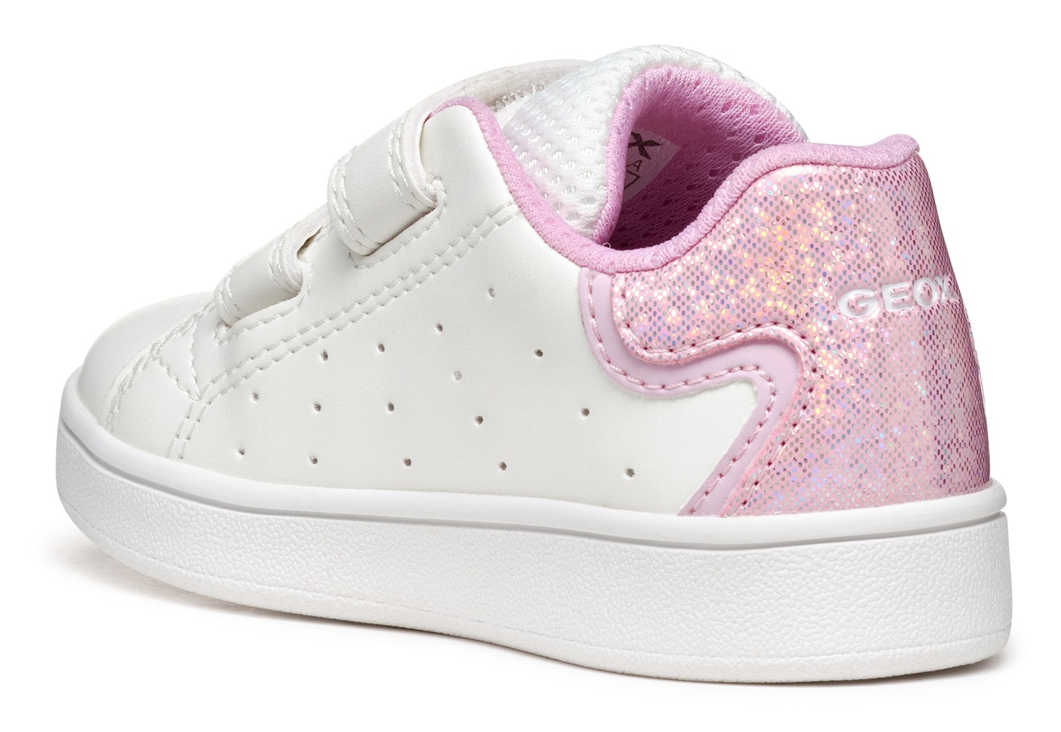 Geox Sneaker »B ECLYPER GIRL«, Retro Sneaker, Klettschuh mit bunt glitzerndem Ferseneinsatz