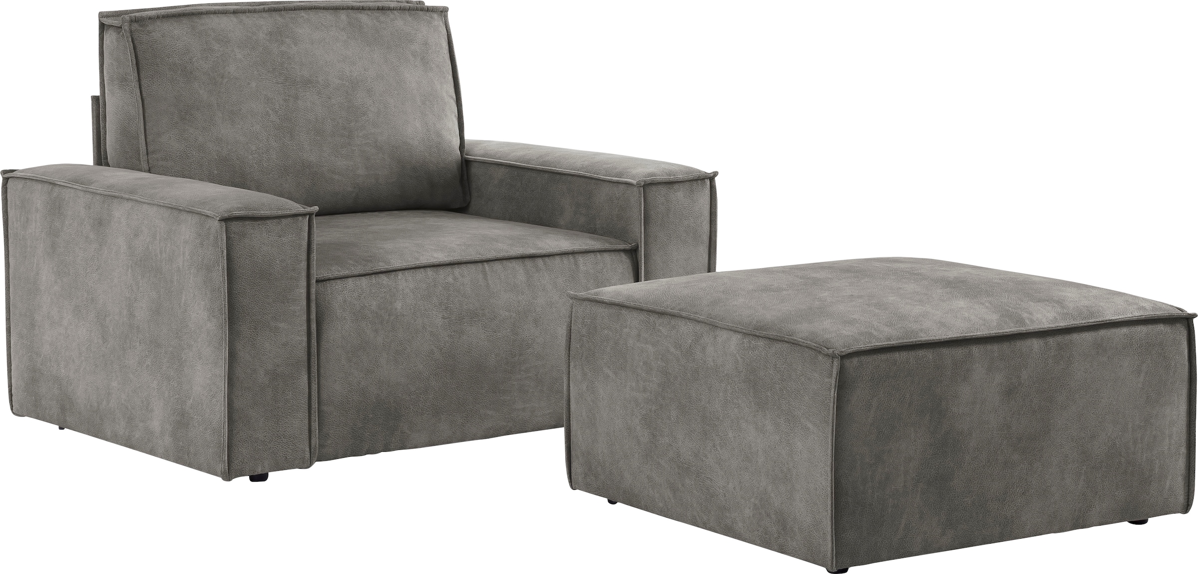 Home affaire Sessel »SHERWOOD«, Loveseat und Hocker im Set, passend zur Polster-Serie SHERWOOD