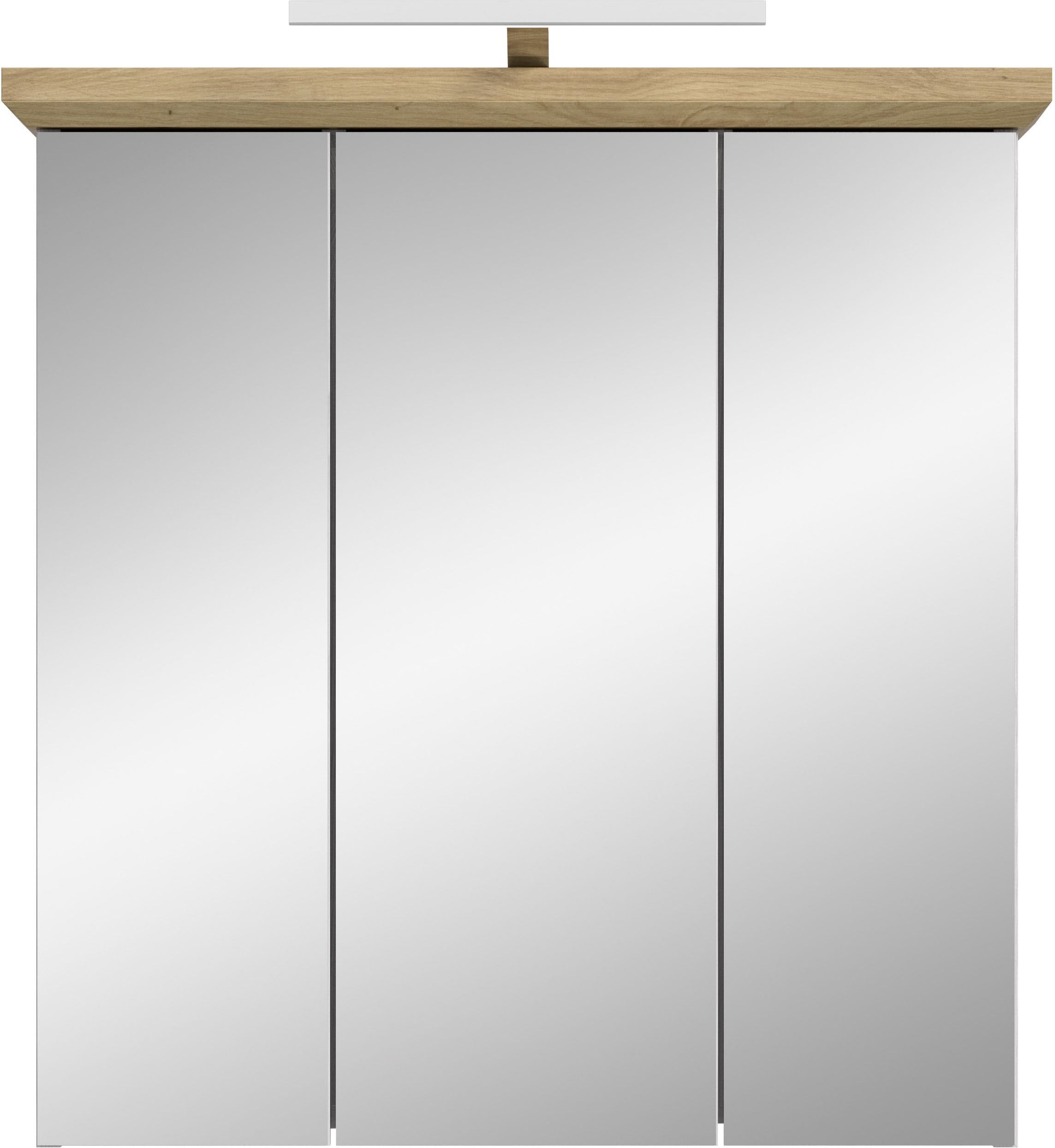 welltime Spiegelschrank »COSENZA, inkl. Beleuchtung, Breite 69cm, 3 Spiegeltüren, 9 Fächer« in Landhausoptik, mit weiteren Artikel der Serie kombinierbar, 2 Stk. tlg. Spiegelschrank, Spiegel, Bad, Badezimmer