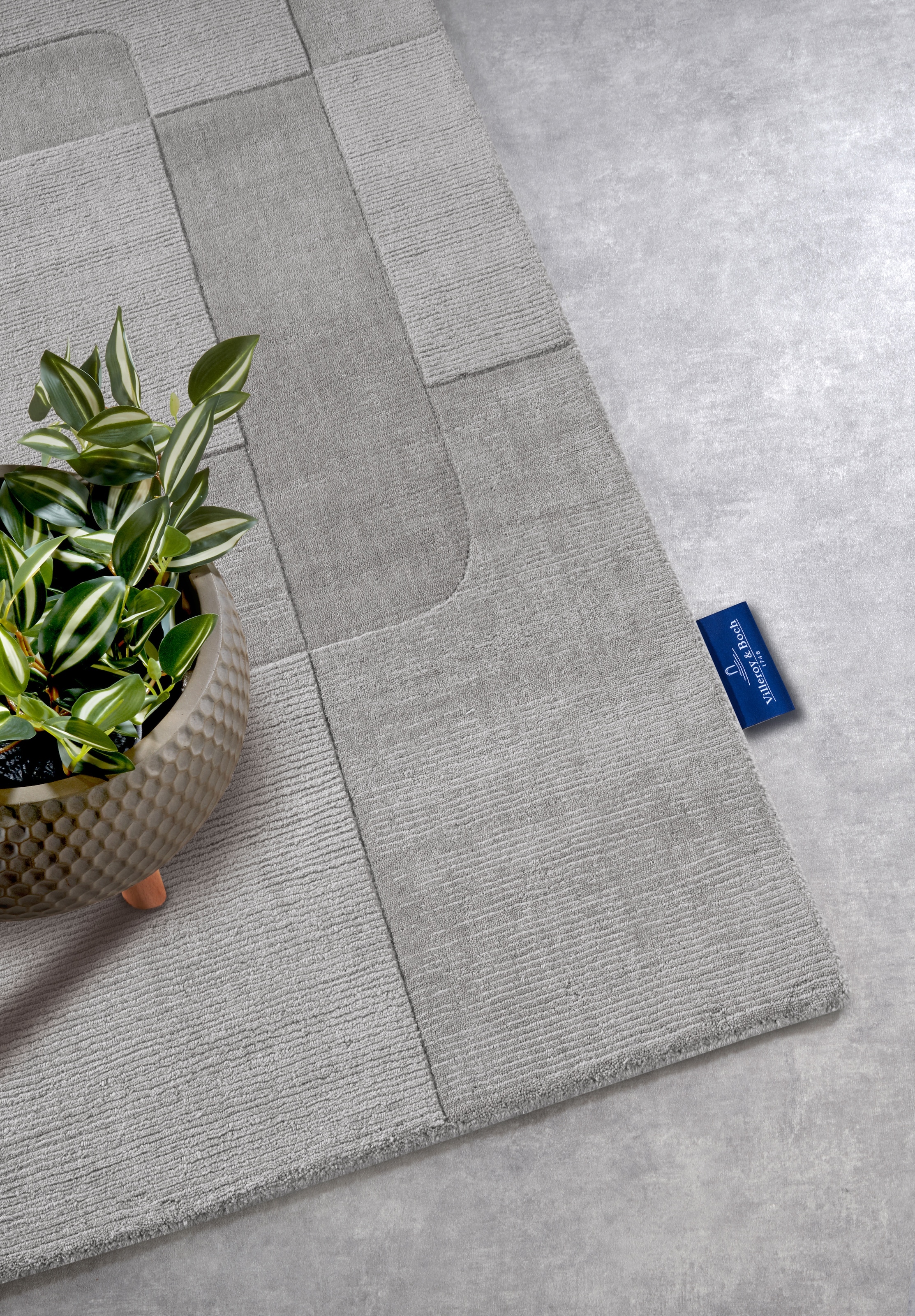 Villeroy & Boch Wollteppich »Charlotte«, rechteckig, 10 mm Höhe, Läufer, Handgewebt, Wolle, Natur, Läufer, Wohnzimmer, Geometrie