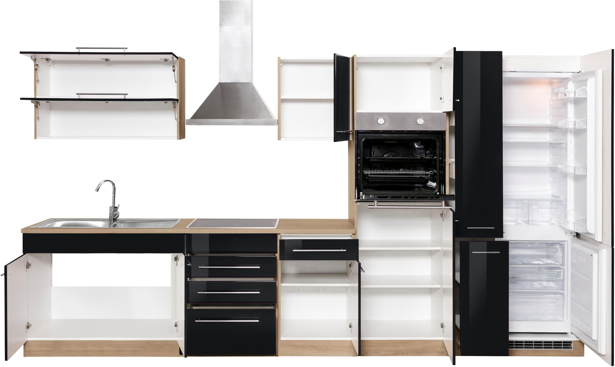 KOCHSTATION Küchenzeile »KS-Eton«, mit E-Geräten, Breite 360 cm