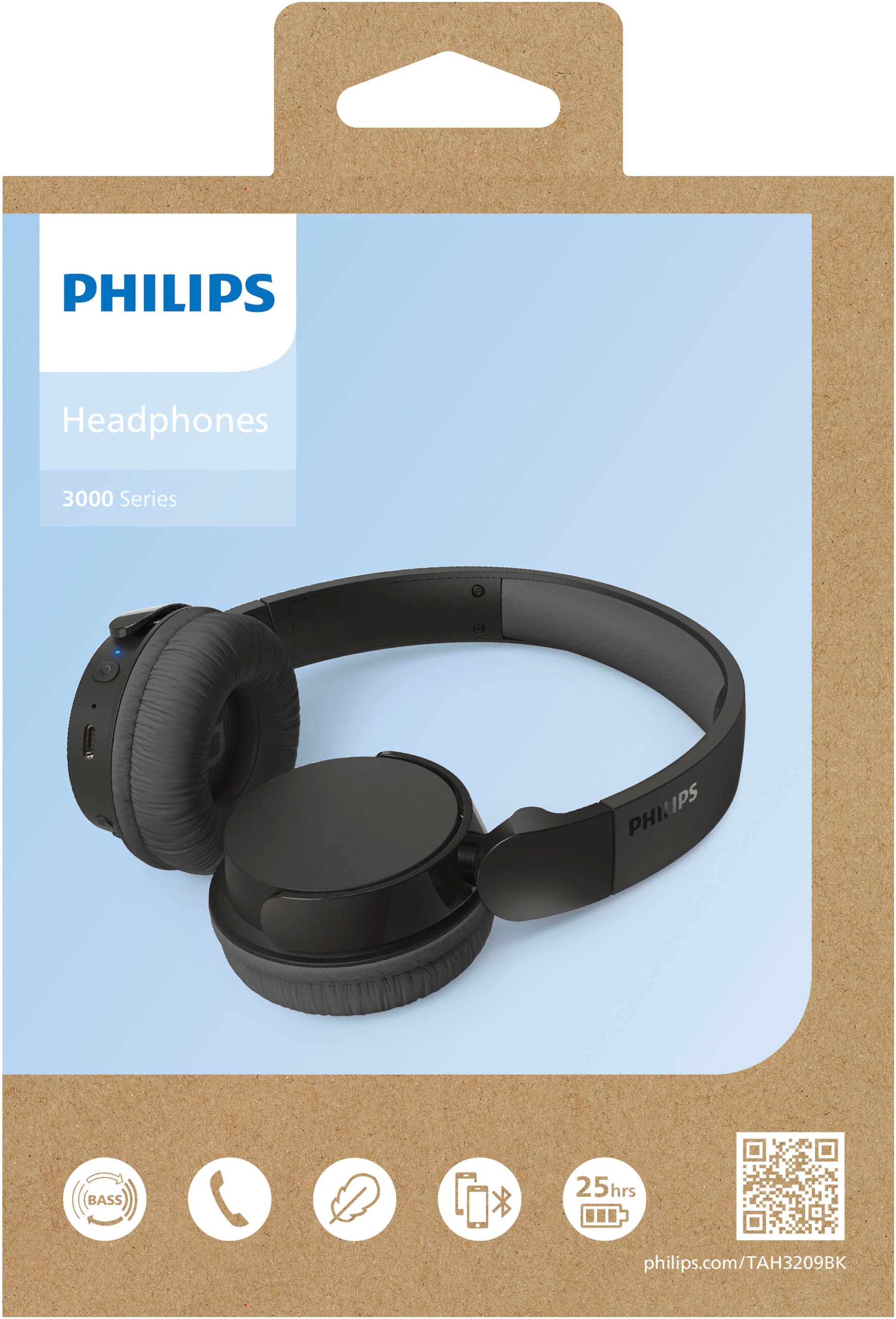 Philips wireless Kopfhörer »TAH3209«, A2DP Bluetooth-AVRCP Bluetooth-HFP-Bluetooth, Freisprechfunktion-Geräuschisolierung-Multi-Point-Verbindung-Sprachsteuerung-kompatibel mit Siri