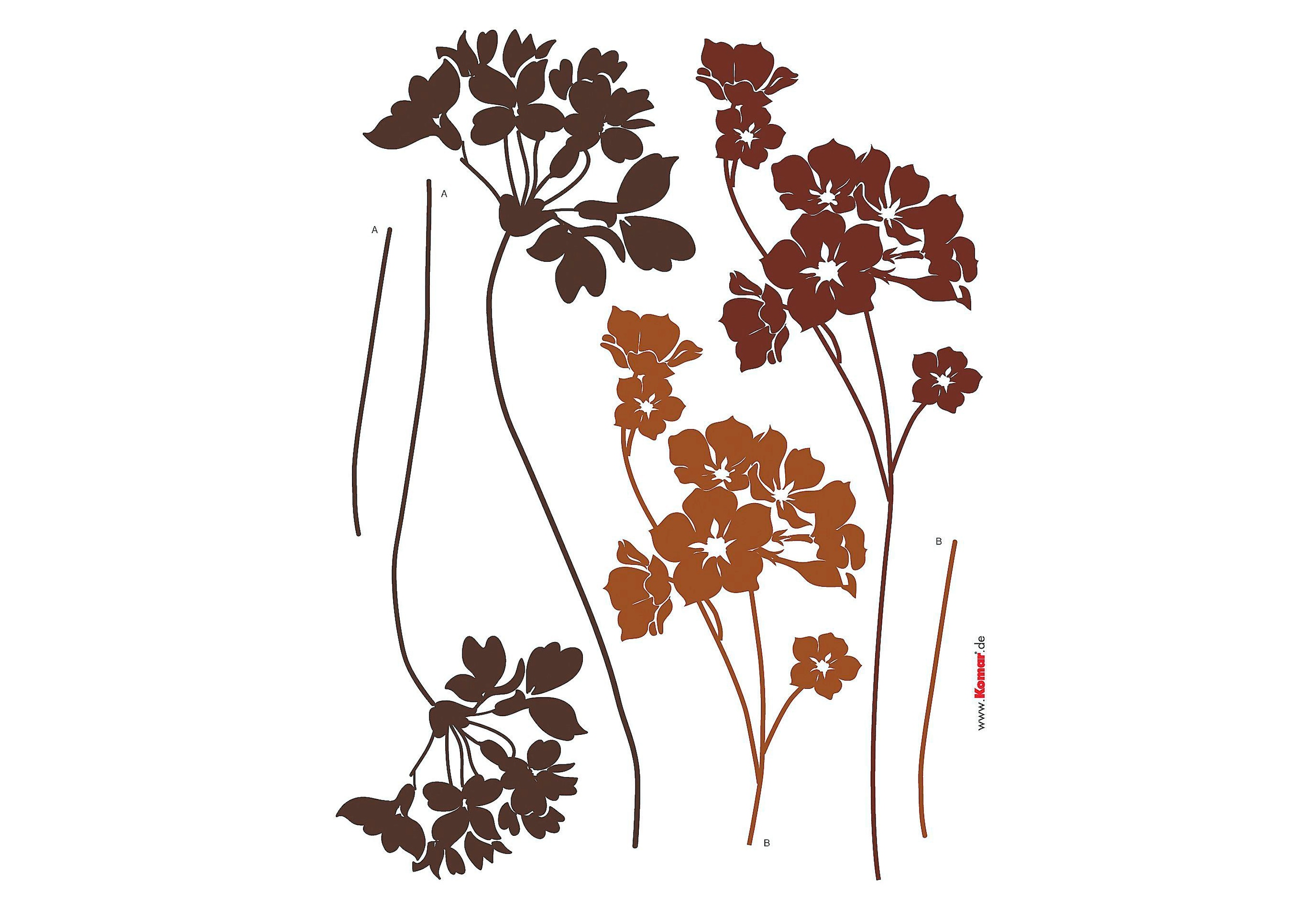 Komar Wandtattoo (Breite Wandtattoo mit 3 selbstklebendes kaufen XXL cm Jahren 50x70 x online | Garantie »Blumen«, Höhe)