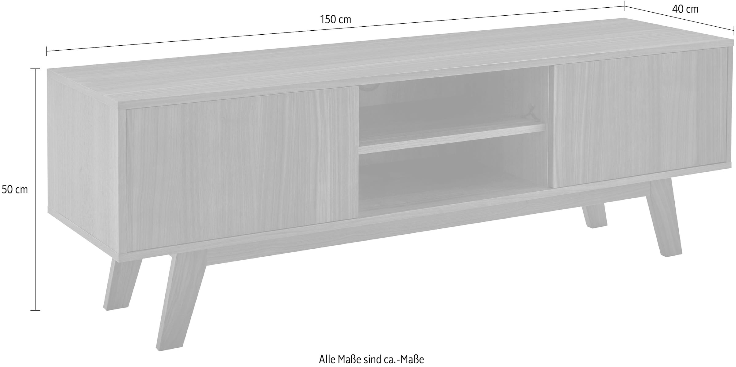 Guido Maria Kretschmer Home&Living TV-Board »Orlando«, Breite 150 cm, Holzfurnier, Push-to-open-Funktion