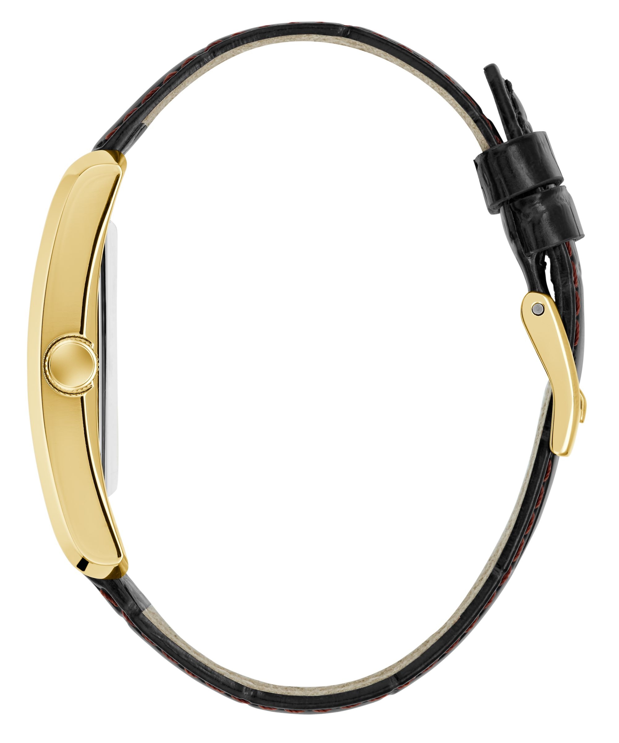 Guess Quarzuhr »GUESS-CLYDE« Armbanduhr, Herrenuhr, Lederarmband, analog