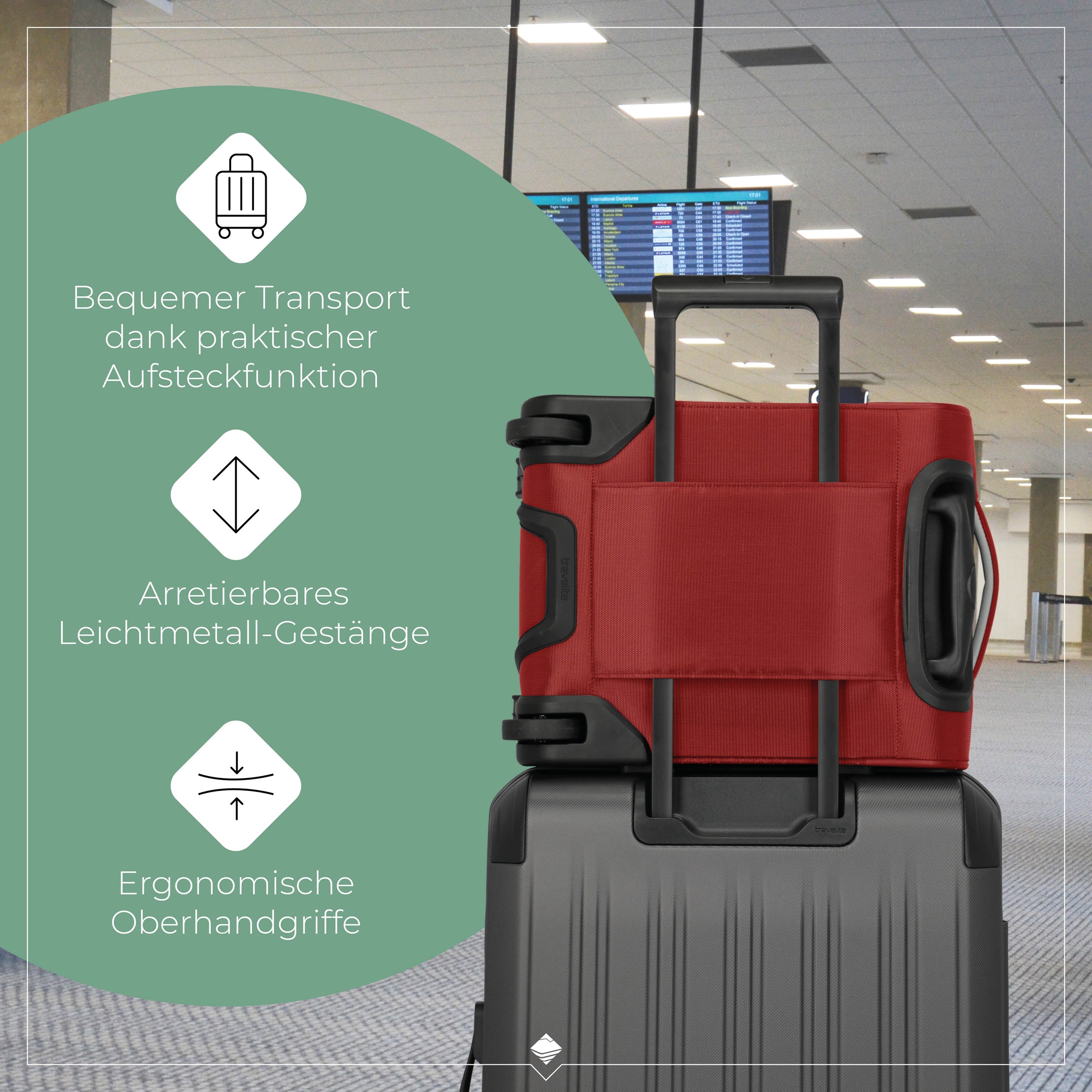 travelite Handgepäck-Trolley »JETPACK Easy 2 Cabin Handgepäck Koffer« 21 l 4 Rollen