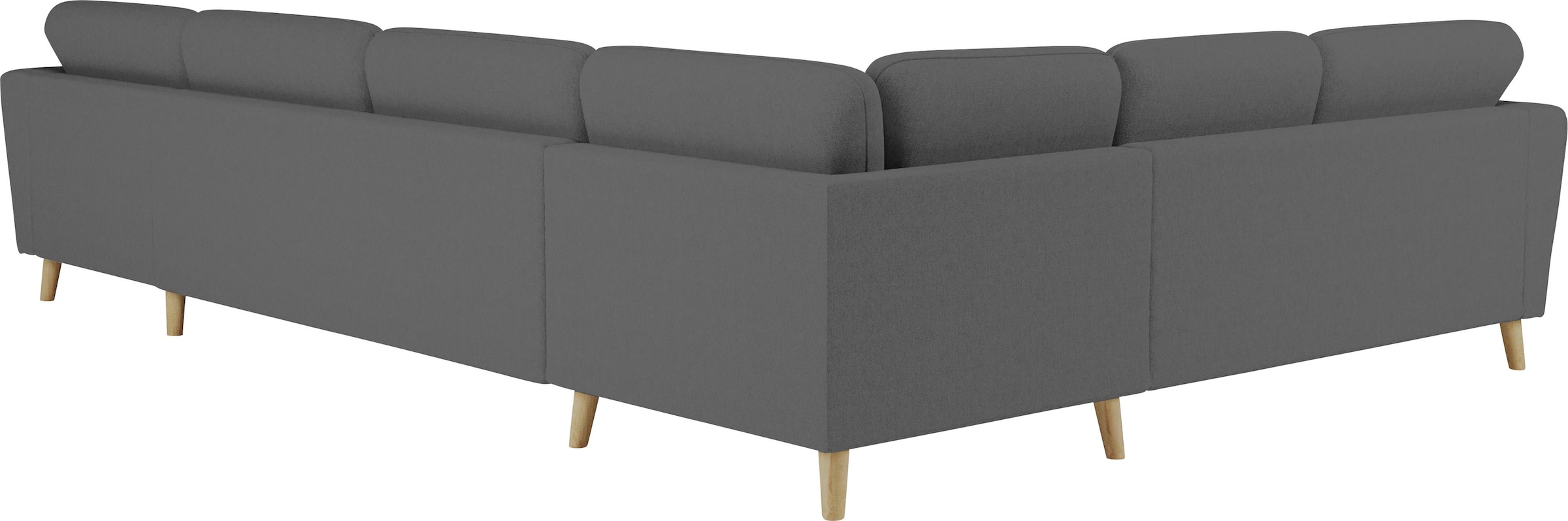 Home affaire Wohnlandschaft »MARSEILLE XXL 349cm, U-Form, Ottomane rechts/links wählbar«, Massivholzbeine aus Eiche, In verschieden Bezügen und Farbvarianten