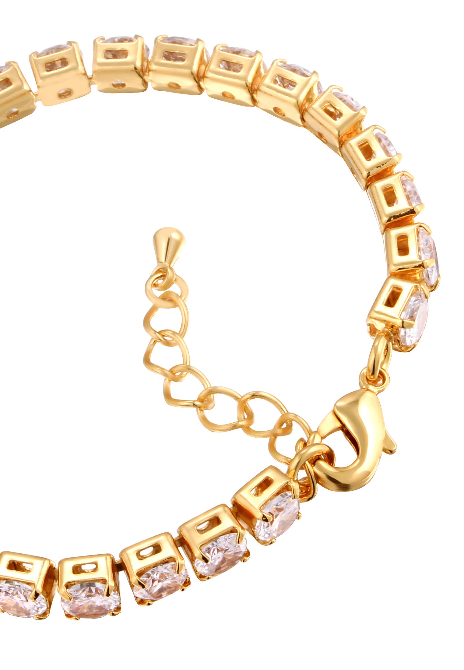 Elli Armkette »Armband Zirkonia Tennisarmband Goldfarben«