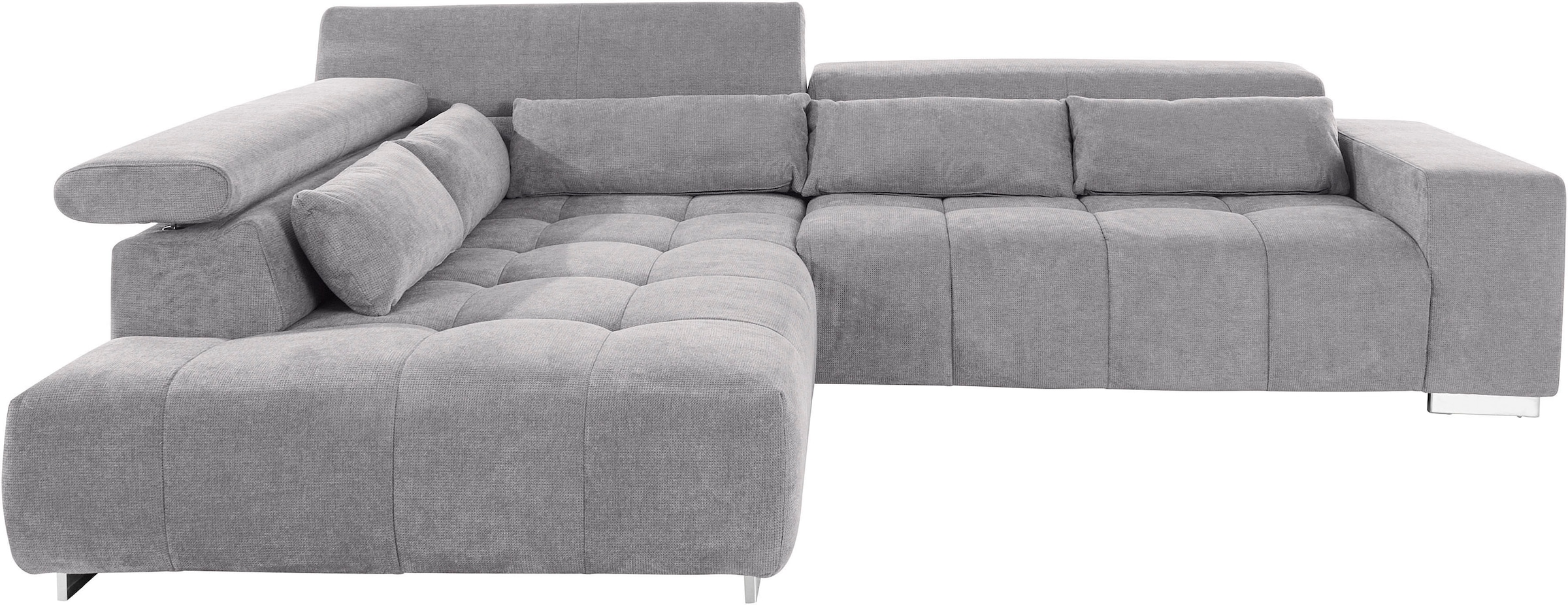 COTTA Ecksofa »Orion L-Form«, mit Ottomane, inklusive verstellbarer Kopfstützen und 5 Nierenkissen