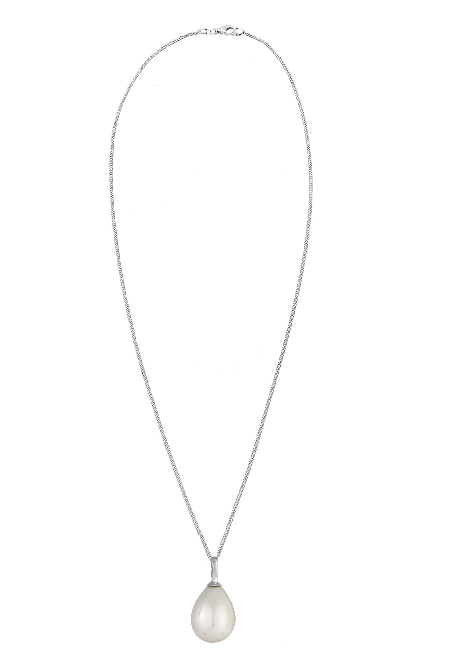 Nenalina Silberkette »Halskette Muschelkernperle Tropfen Klassik 925 Silber«