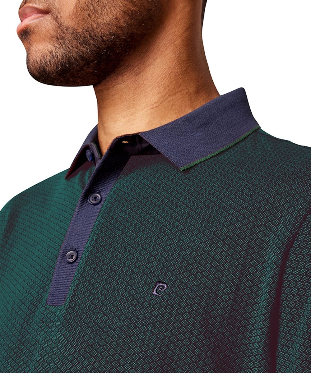 Pierre Cardin Langarm-Poloshirt, mit Allover-Muster