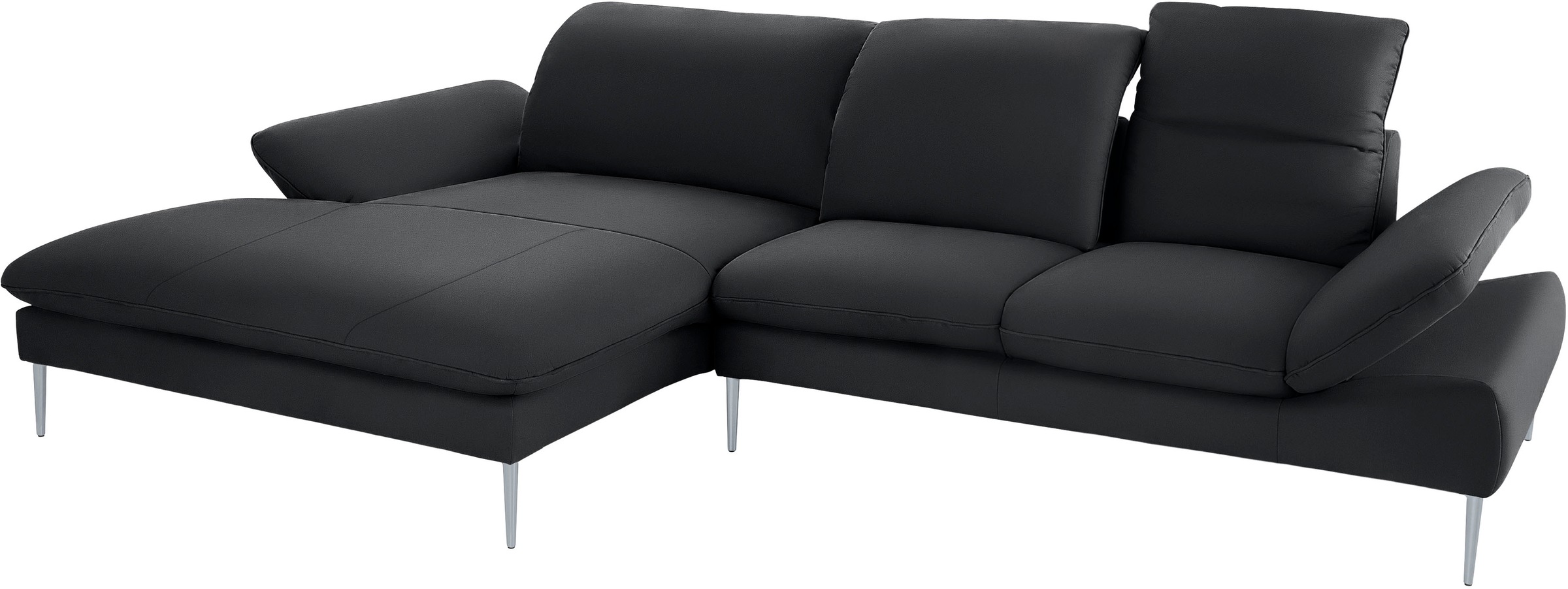 W.SCHILLIG Ecksofa »enjoy&MORE, Designsofa, bequem, zeitlos und elegant, L-Form«, mit Sitztiefenverstellung, Füße silber matt, Breite 340 cm