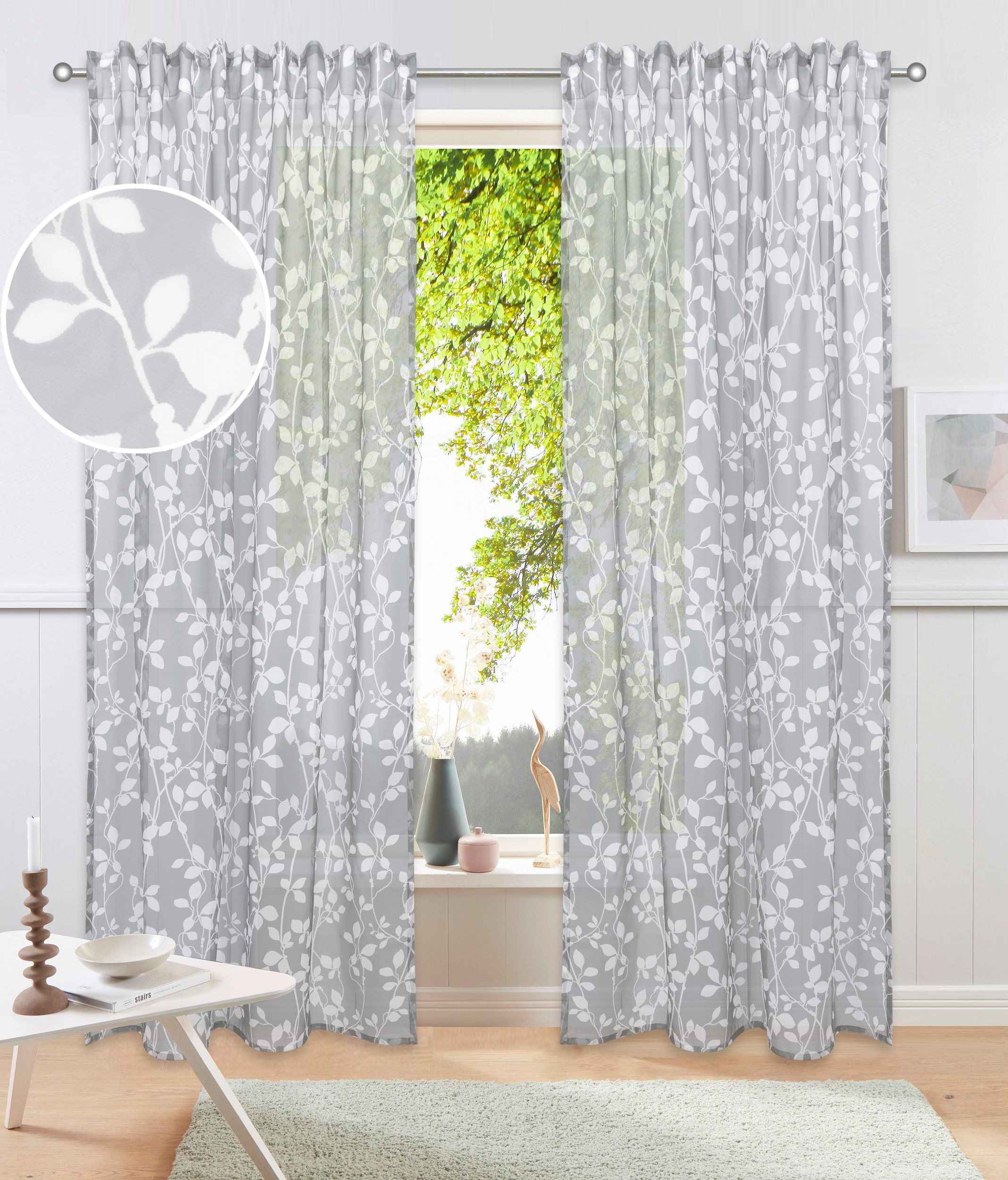 OTTO home Gardine »Issoire« Multifunktionsband 1 Stk. tlg. Wohnzimmer, Schlafzimmer, Esszimmer, gemustert und halbtransparent