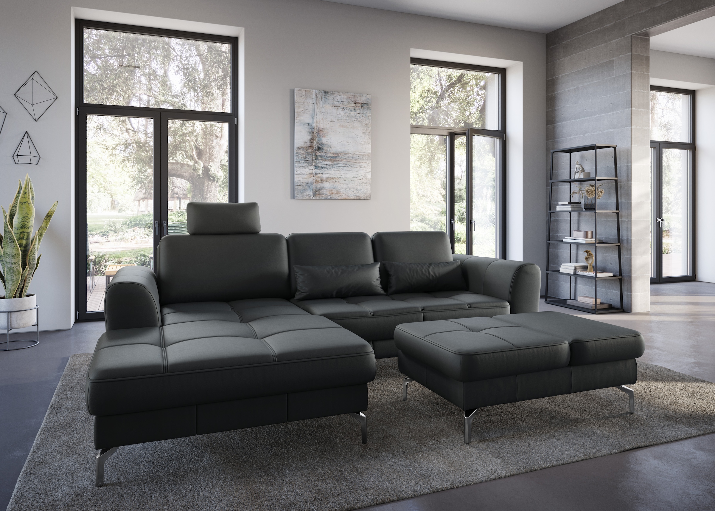 sit&more Hocker »Bendigo«, mit Klappfunktion, Bodenfreiheit 15 cm, wahlweise in 2 Fußfarben