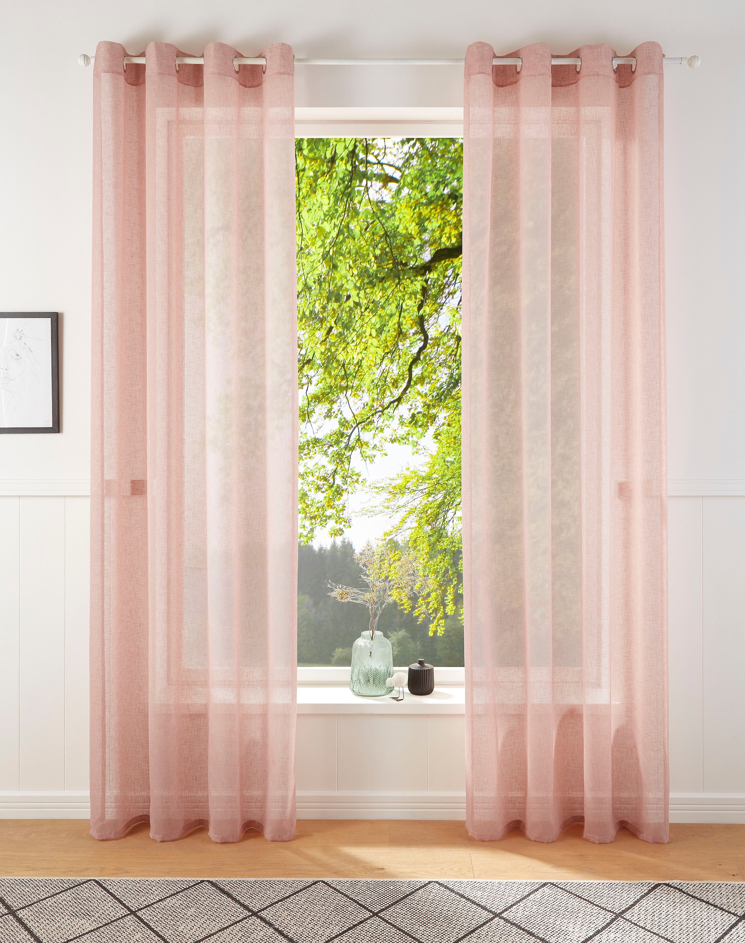 my home Gardine Vorhang, transparent 2-er Set, (2 Fertiggardine, »REGINA«, St.)
