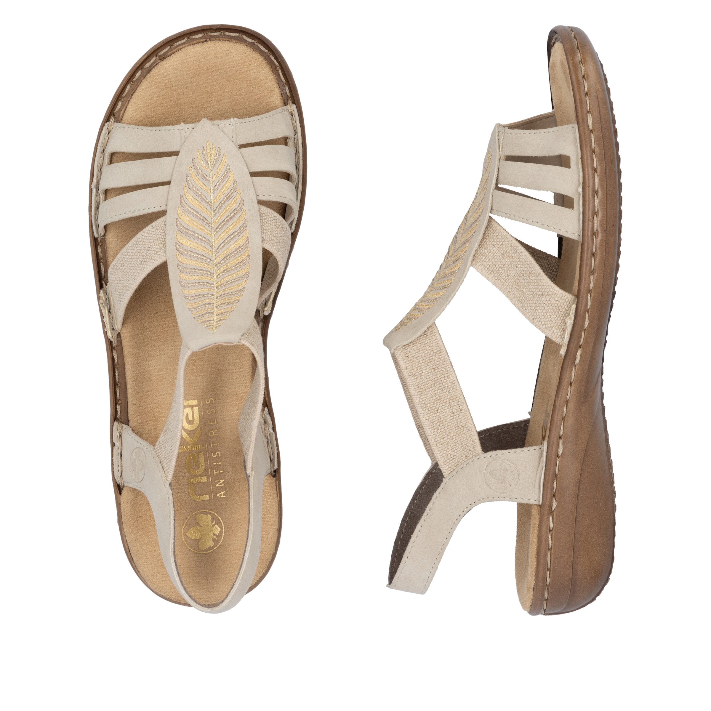 Rieker Sandale  Sommerschuh, Schlupfschuh, Sandalette mit praktischen Gummizügen