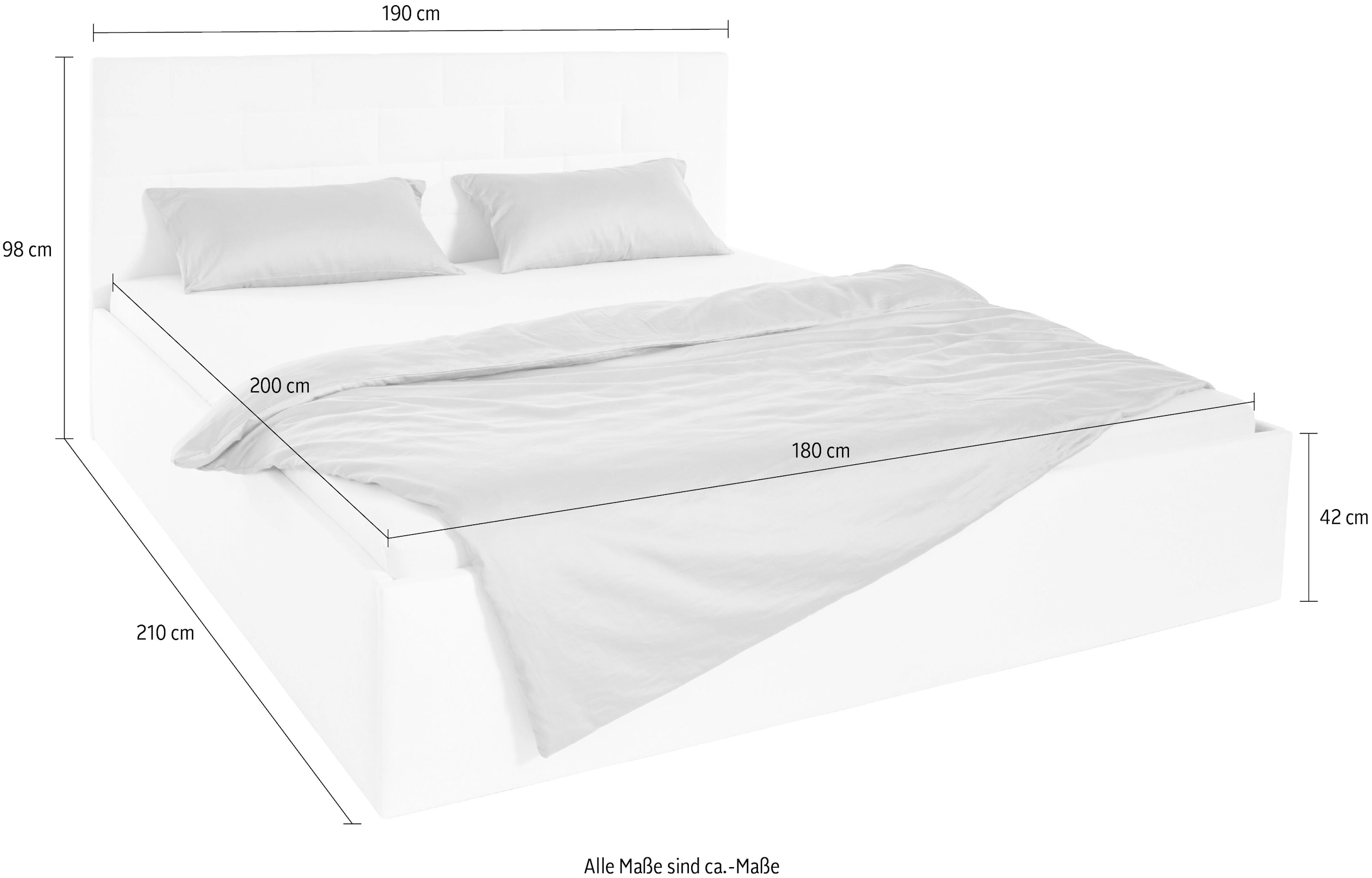 Westfalia Schlafkomfort Polsterbett inkl. Bettkasten bei Ausführung mit Matratze