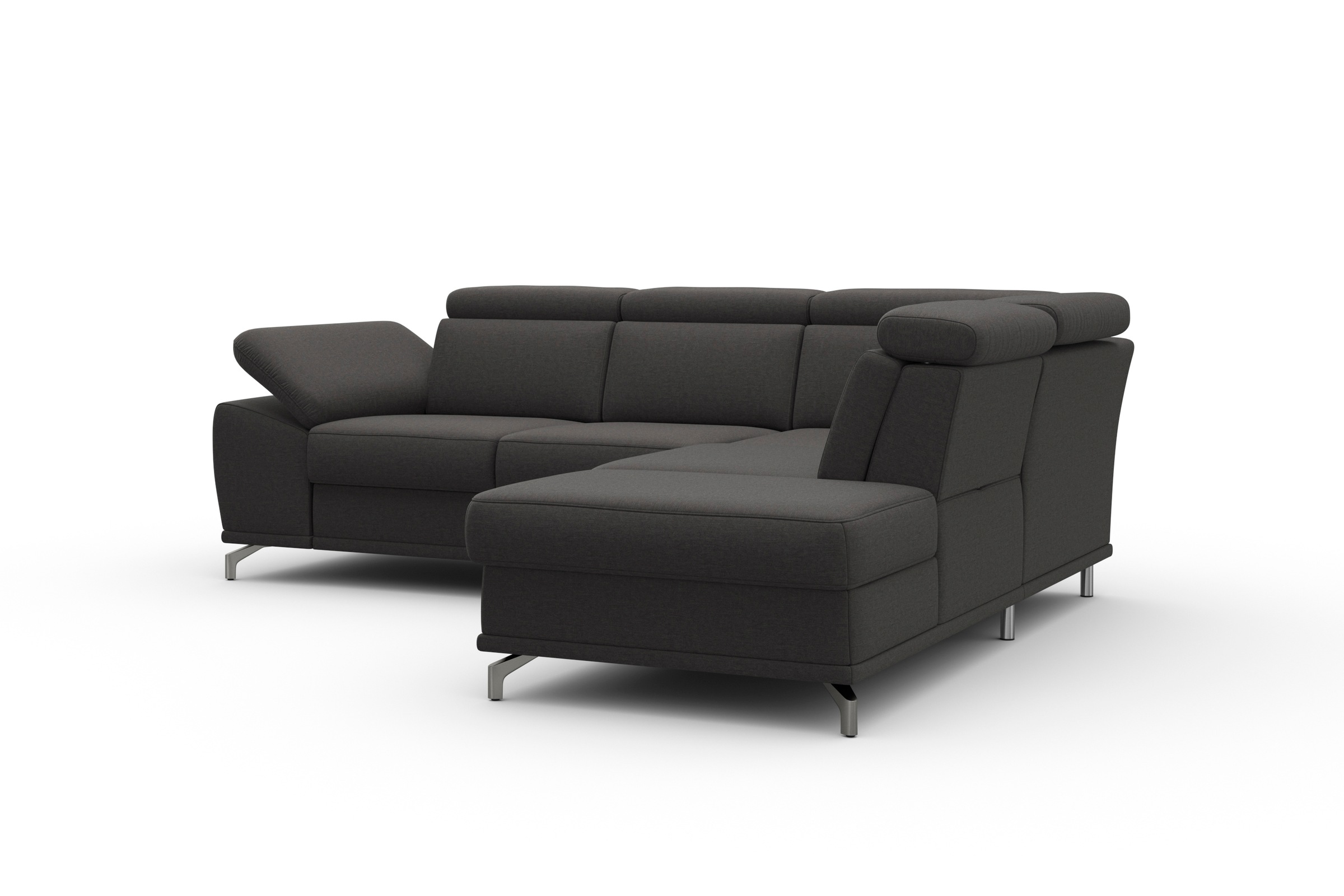 sit&more Ecksofa »Cabrio L-Form, B: 274 cm, mit Sitztiefen-, Arm- & Kopfteilverstellung«, 3 Nierenkissen, Federkern, optional Bettfunktion und Stauraum