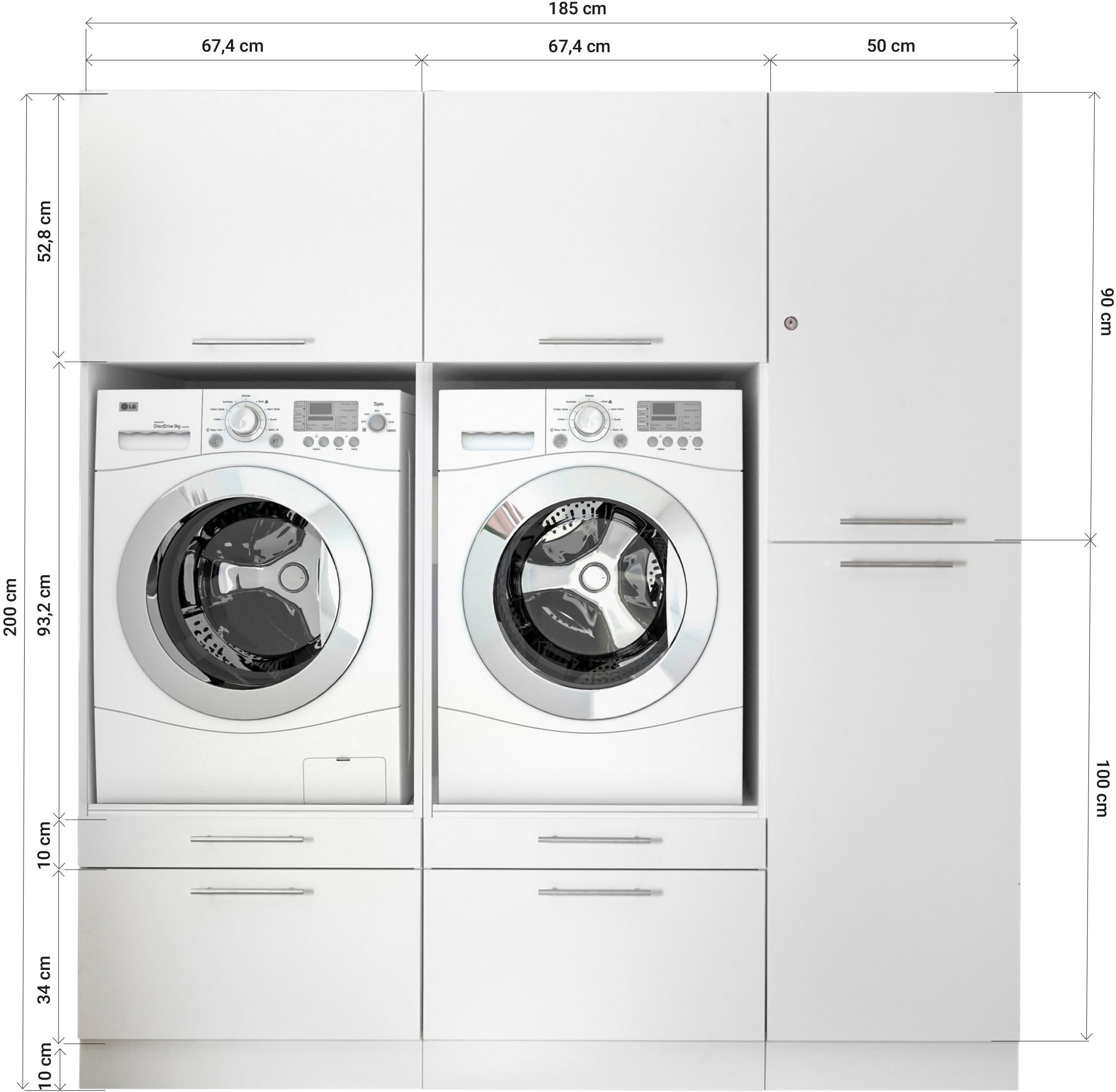 RESPEKTA Mehrzweckschrank-Set »Clara-Set 13« Schrankelemente einzeln erhältlich, 3 Stk. tlg.