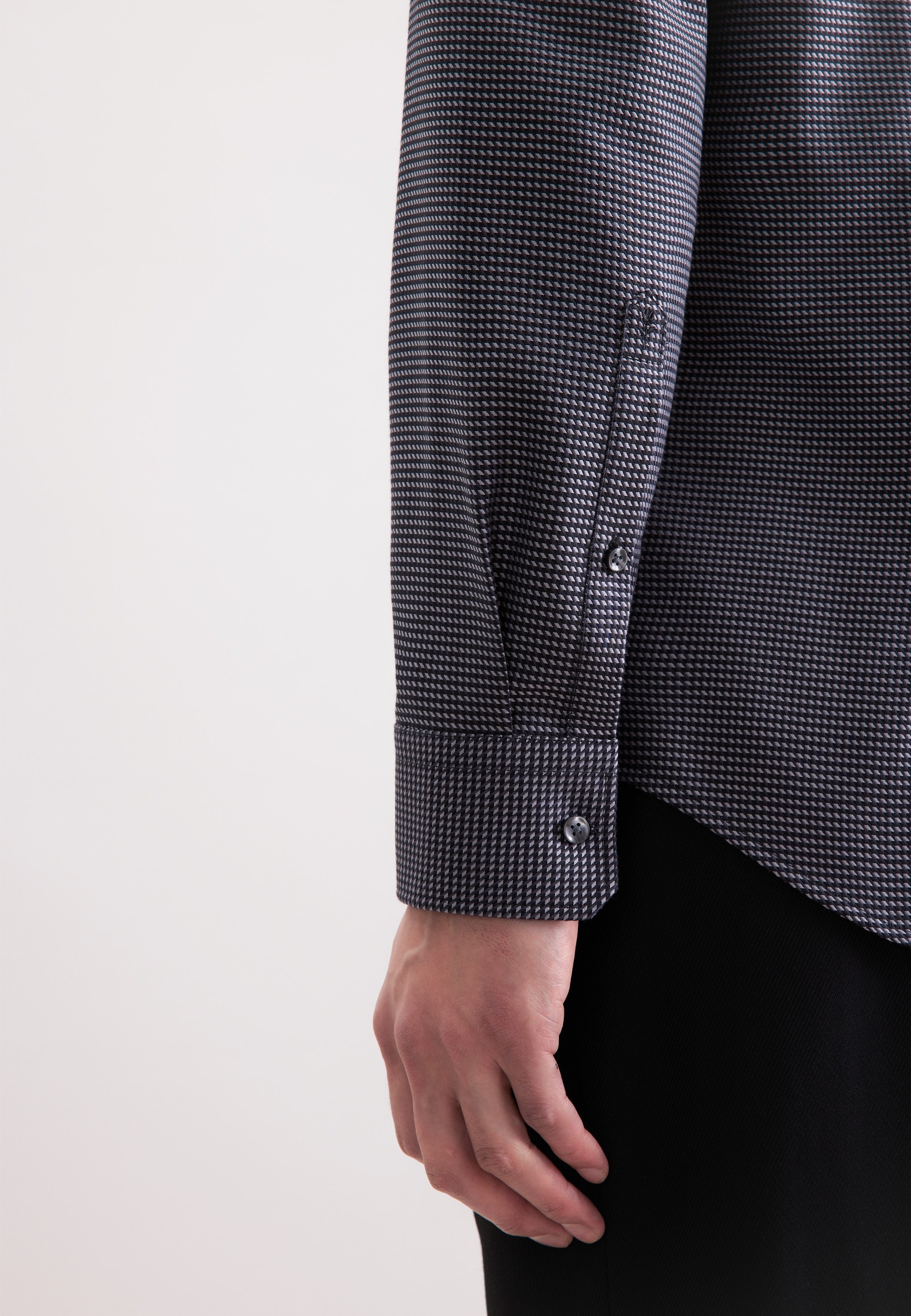 seidensticker Businesshemd »Schwarze Rose« Shaped 1/1 Kentkragen Pepita