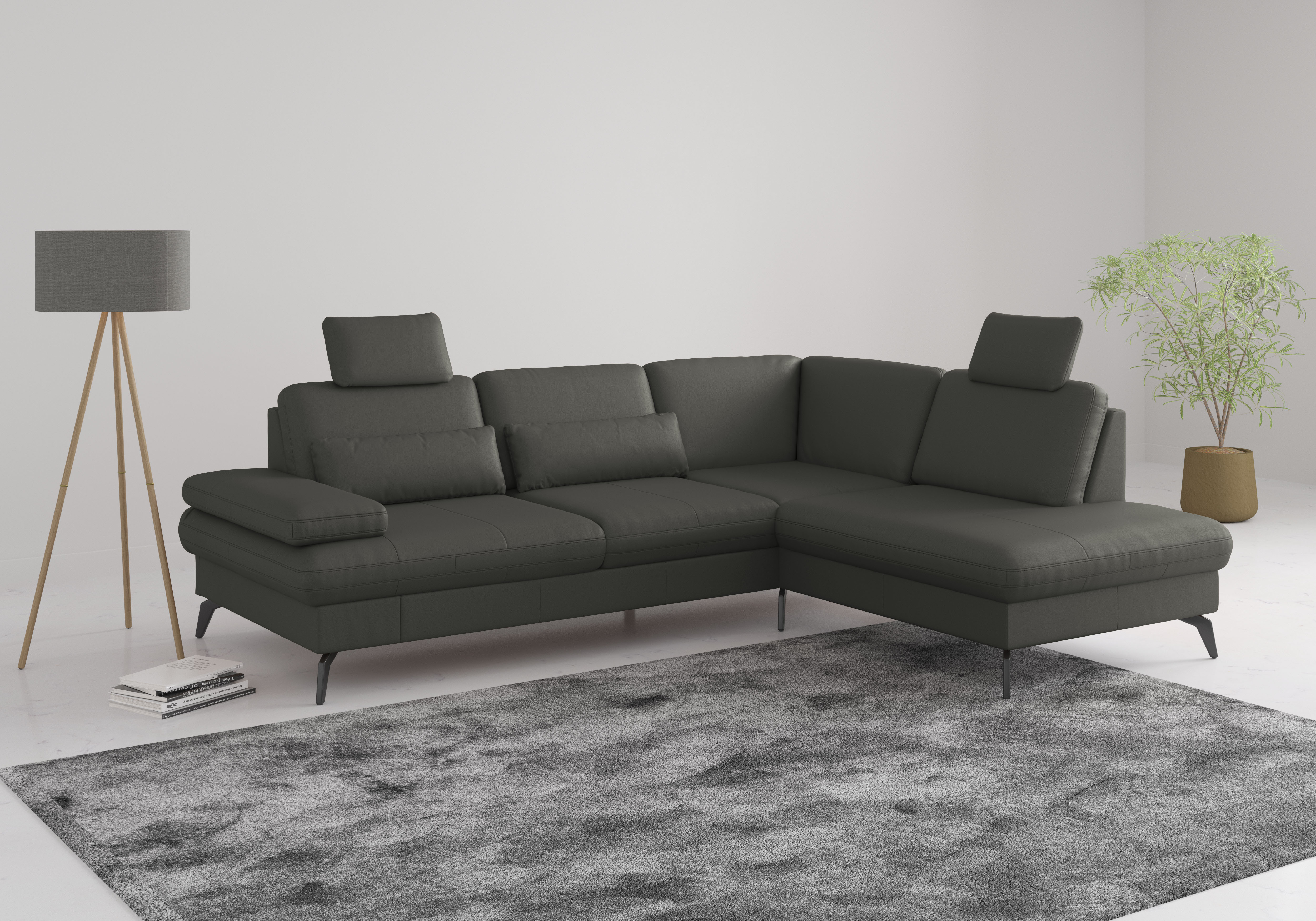 sit&more Ecksofa "Morris L-Form, inkl. Sitztiefenverstellung" wahlweise mit Armteilverstellung, Schlaffunktion & Bettkasten