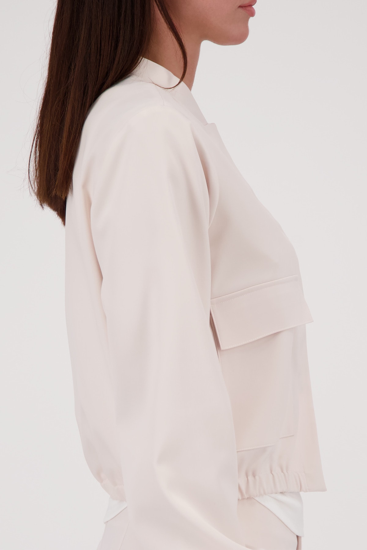 Monari Cargojacke »Jacke Satin Cargo« ohne Kapuze Regular fit mit Stehkragen