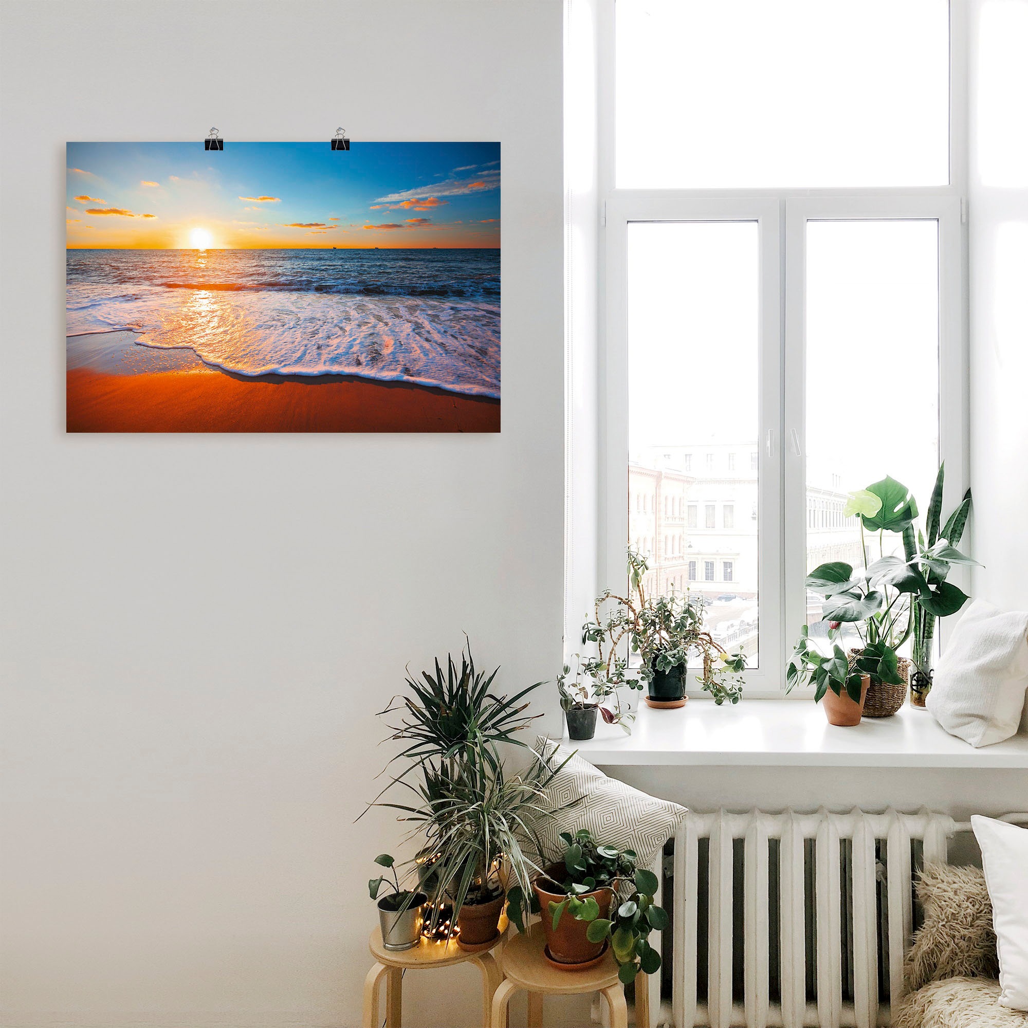 Artland Wandbild »Sonnenuntergang und das Meer« Strand 1 Stk. tlg. als Leinwandbild, Poster in verschied. Größen