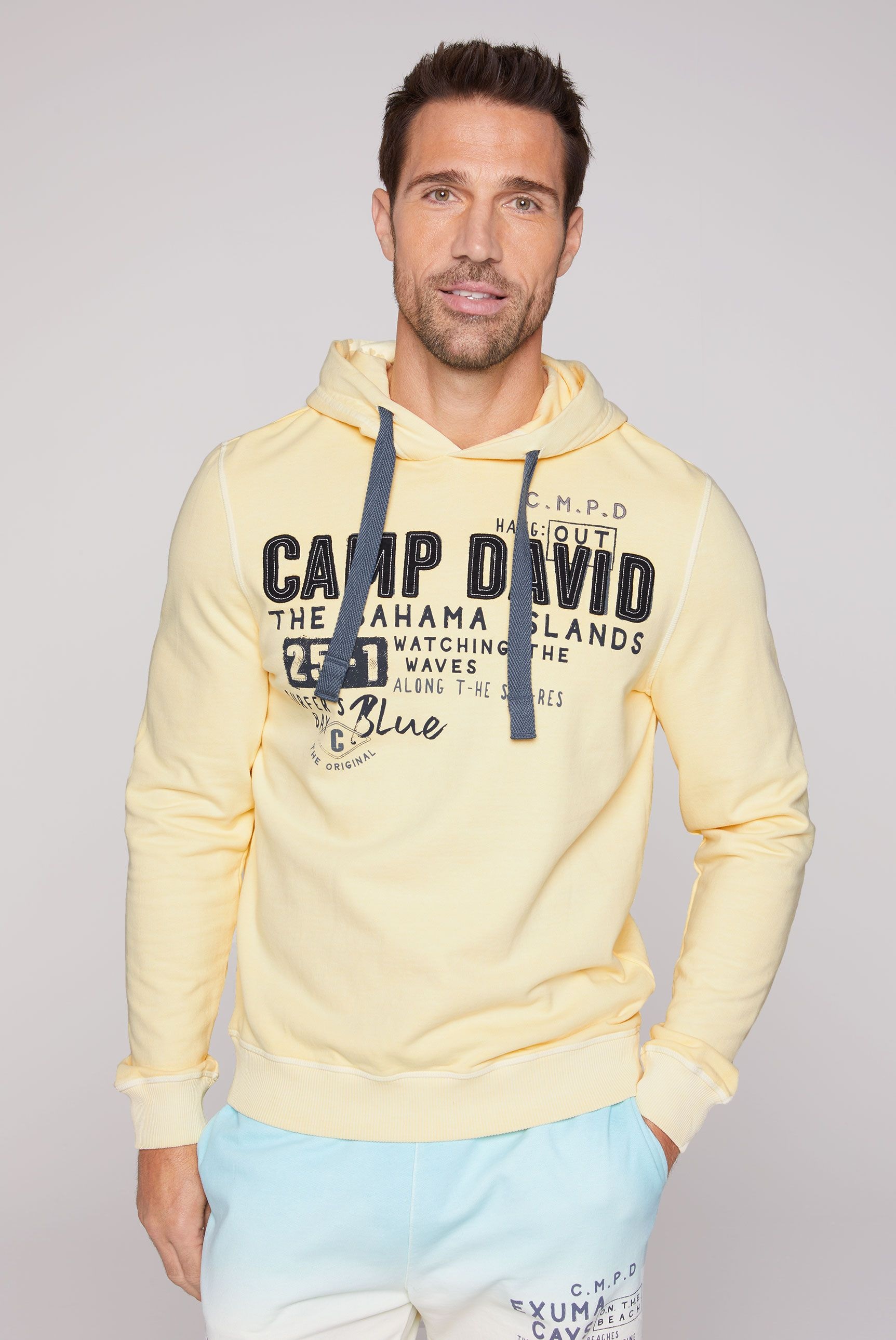 DAVID CAMP ♕ mit Schriftzügen Kapuzensweatshirt, bei