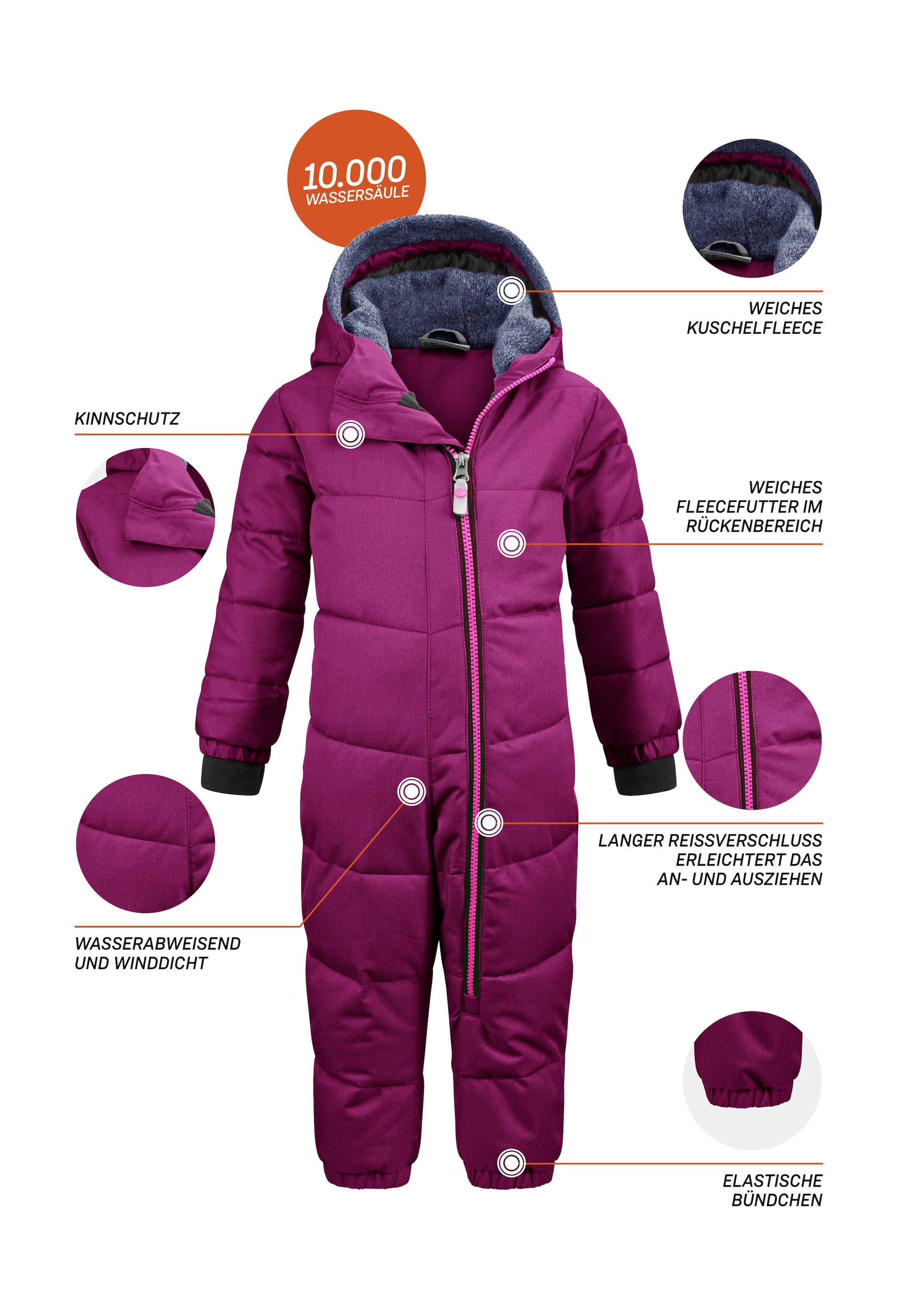 Killtec Schneeoverall »Twinkly MNS ONPC B« Wasserabweisender Schneeanzug mit Fleece und reflektierenden Details