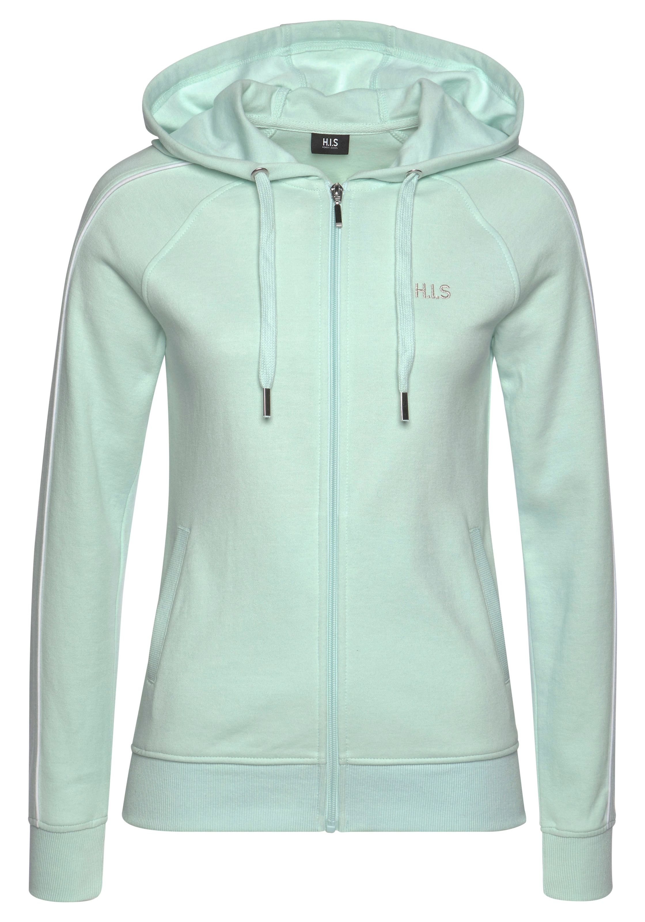 H.I.S Sweatjacke, mit Piping an den Ärmeln, Loungeanzug