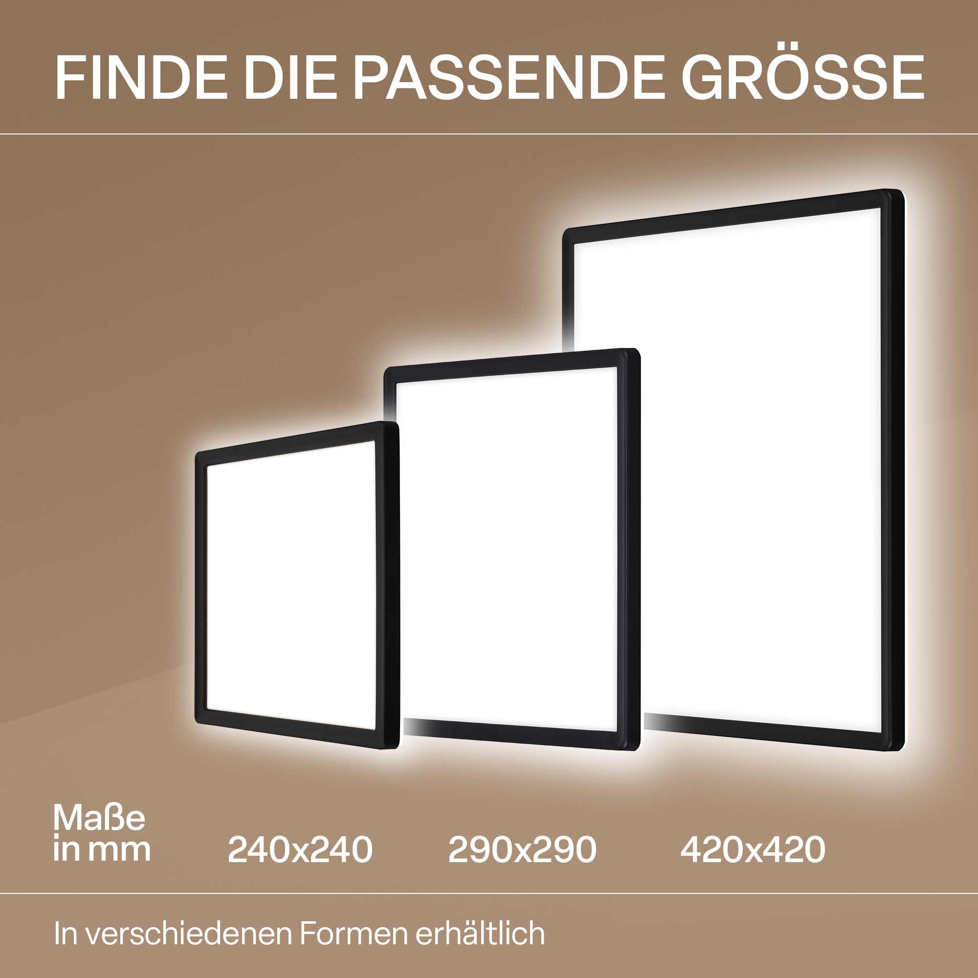 B.K.Licht LED Panel »SHALLOW« LED-Board 1 Stk. Neutralweiß 42x42x3 cm, Badlampe, Badezimmer, Küche, Wohnzimmer