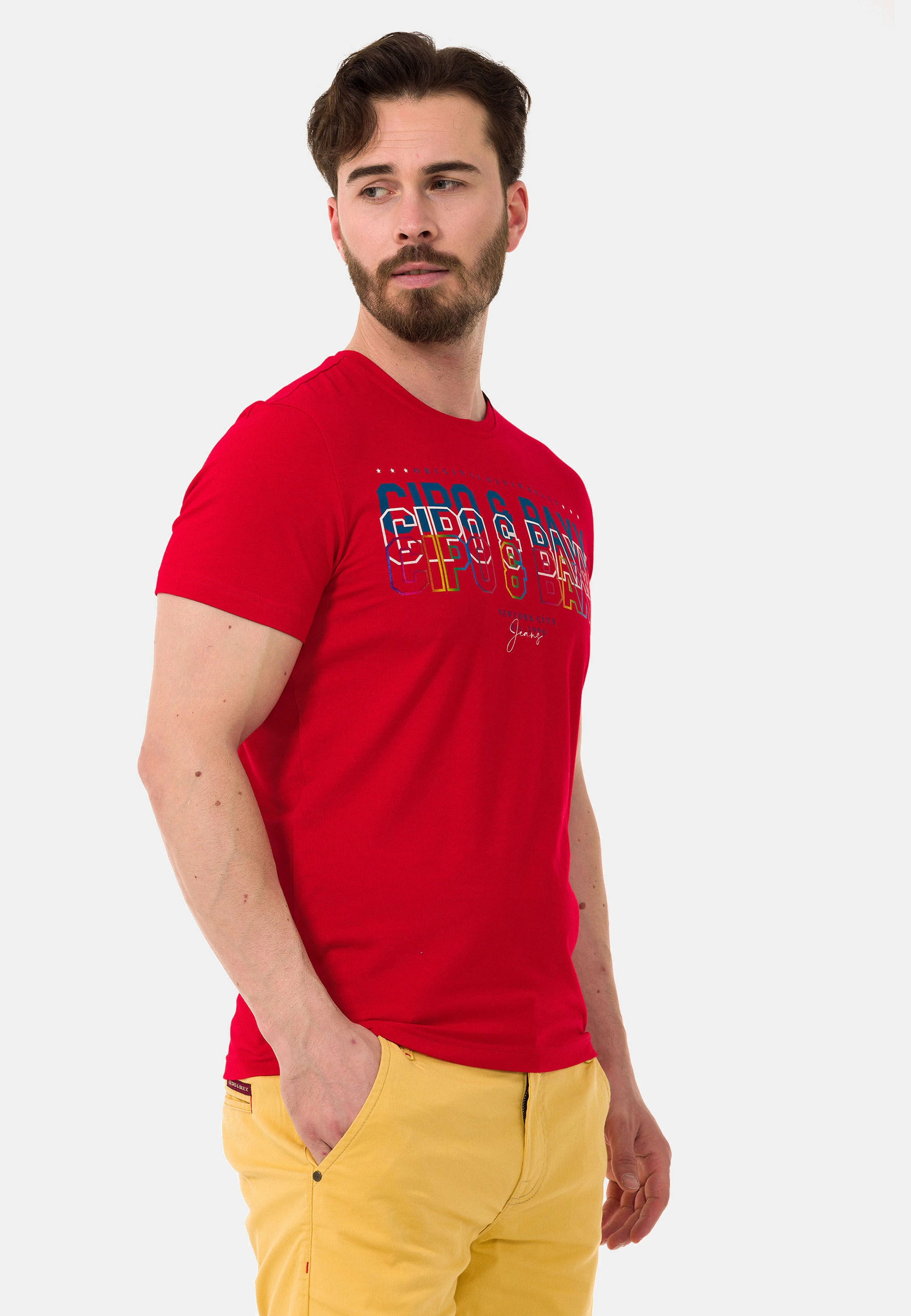 Cipo & Baxx T-Shirt »CT717« gerade geschnitten