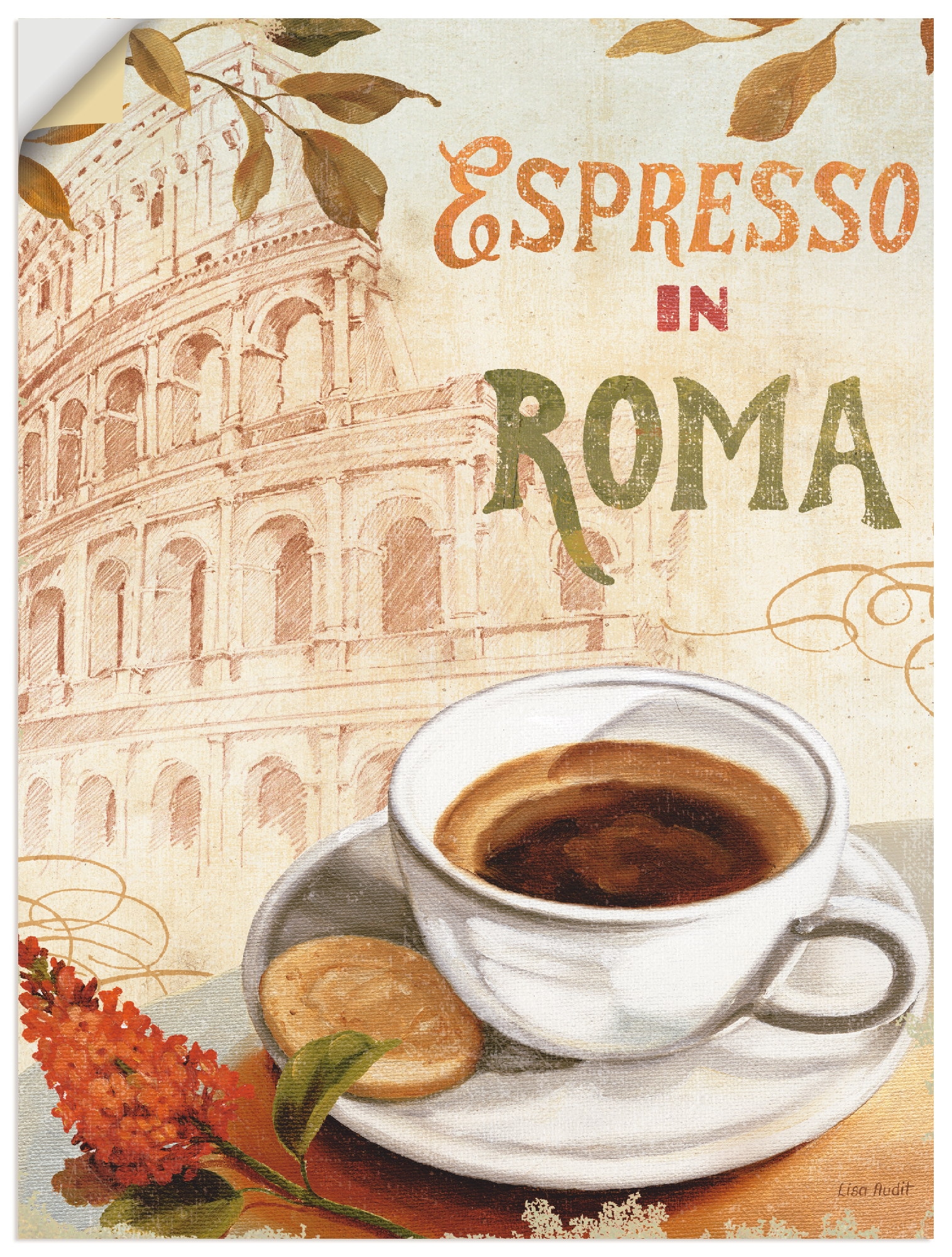Artland Wandbild »Kaffee in Europa Leinwandbild, Größen verschied. als (1 Wandaufkleber Getränke, Rechnung kaufen St.), in III«, auf