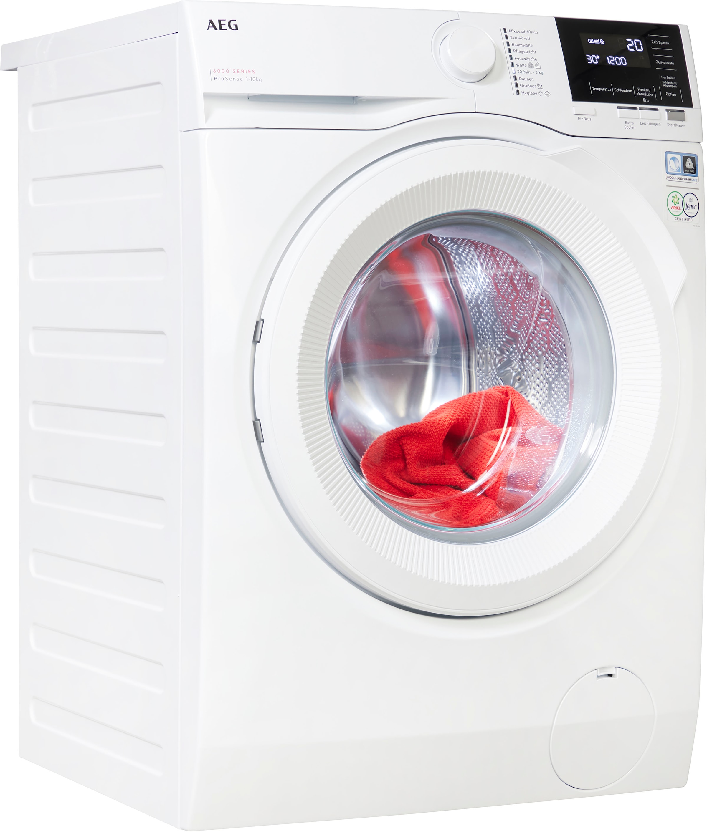 AEG Waschmaschine »LR6F60400«, 6000, LR6F60400, 10 kg, 1400 U/min, ProSense® Mengenautomatik​ - spart bis 40% Zeit, Wasser und Energie