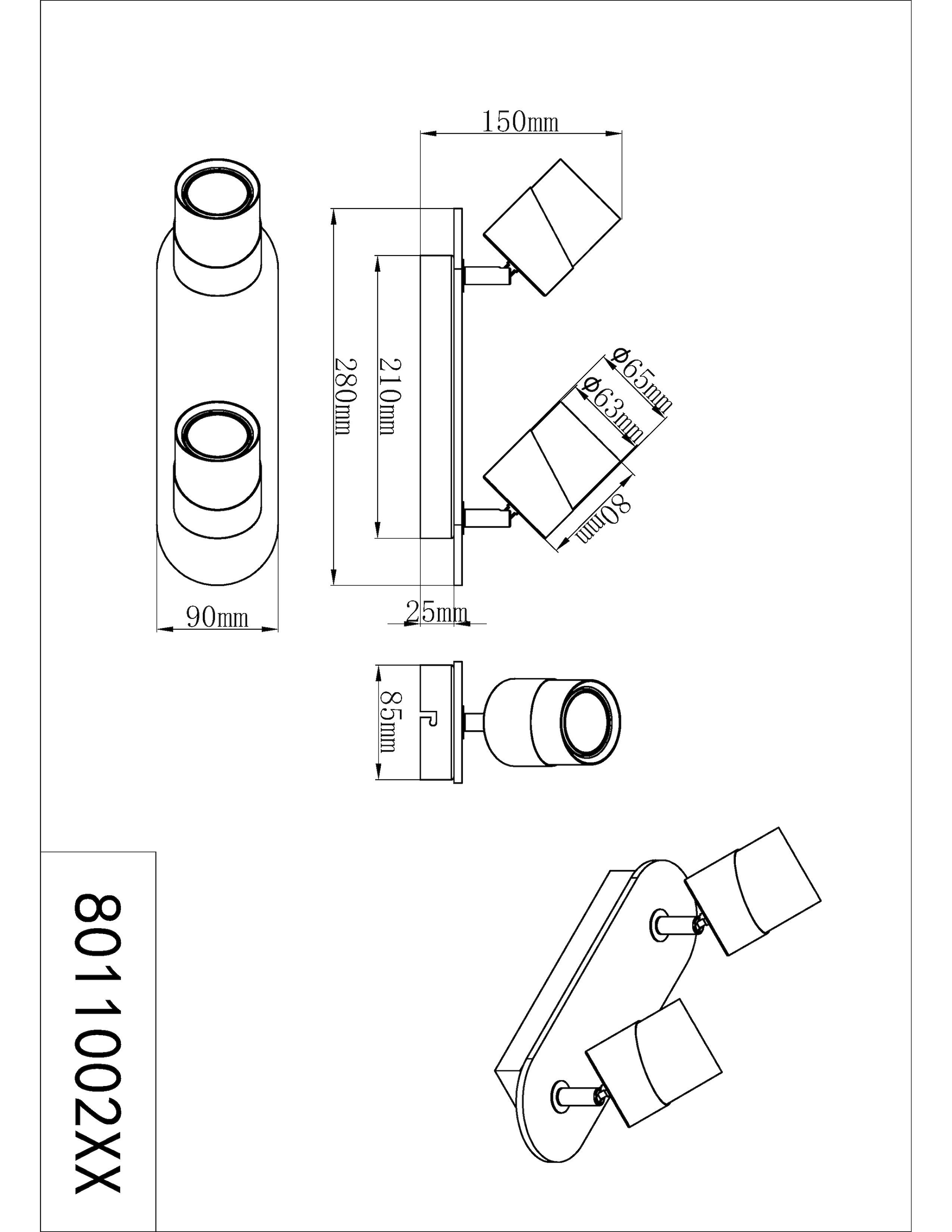 TRIO Leuchten Deckenstrahler »ARUNI, Spot 2-flammig Wandspot Deckenspot exkl 2x GU10 max 10W«, 2 flammig, Leuchtmittel GU10 | Leuchtmittel wechselbar, Deckenstrahler mit Materialmix Holz / Metall für Küche Flur Wohnzimmer