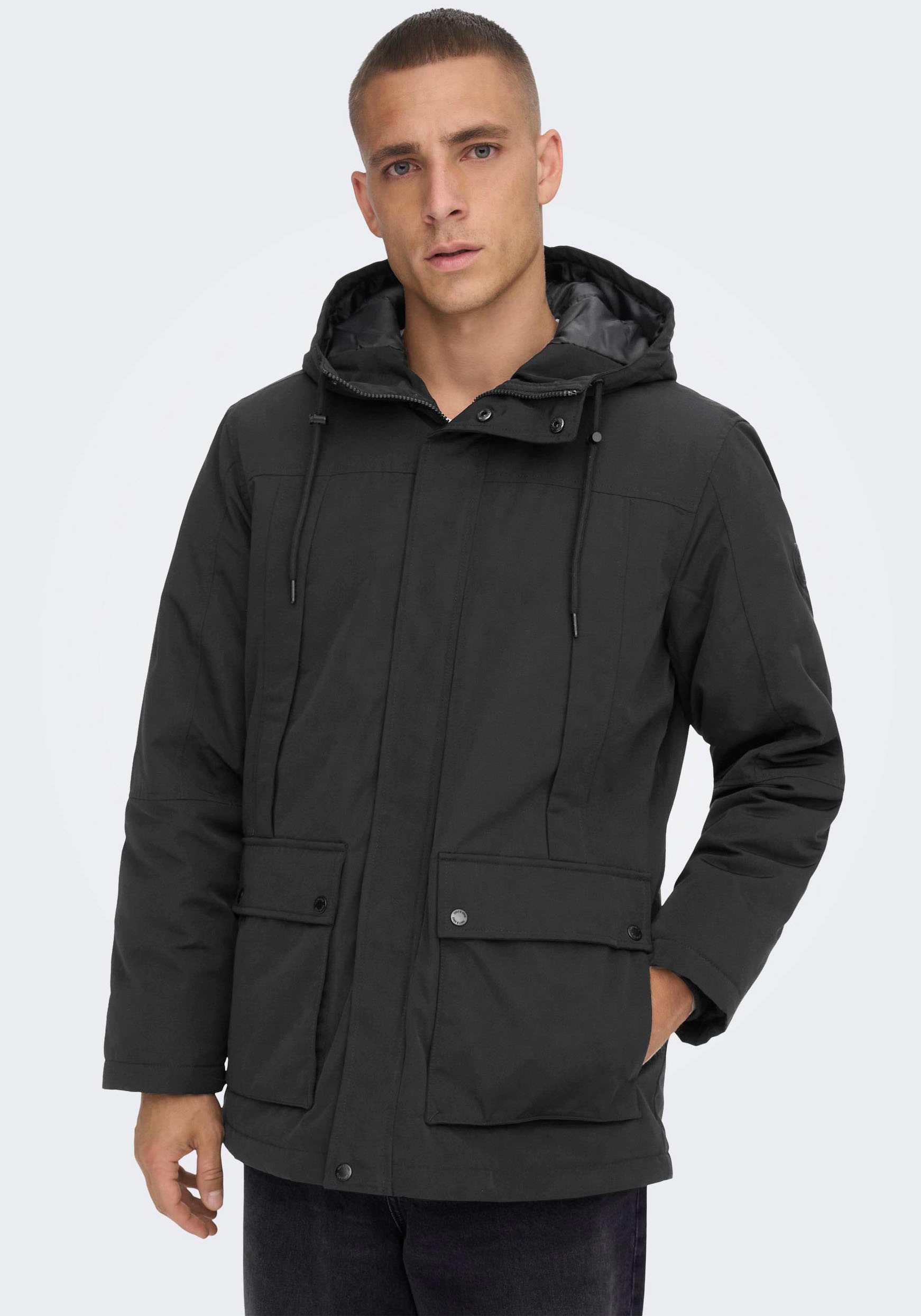 ONLY & SONS Langjacke »ONSJAYDEN PARKA NOOS OTW VD«, mit Kapuze