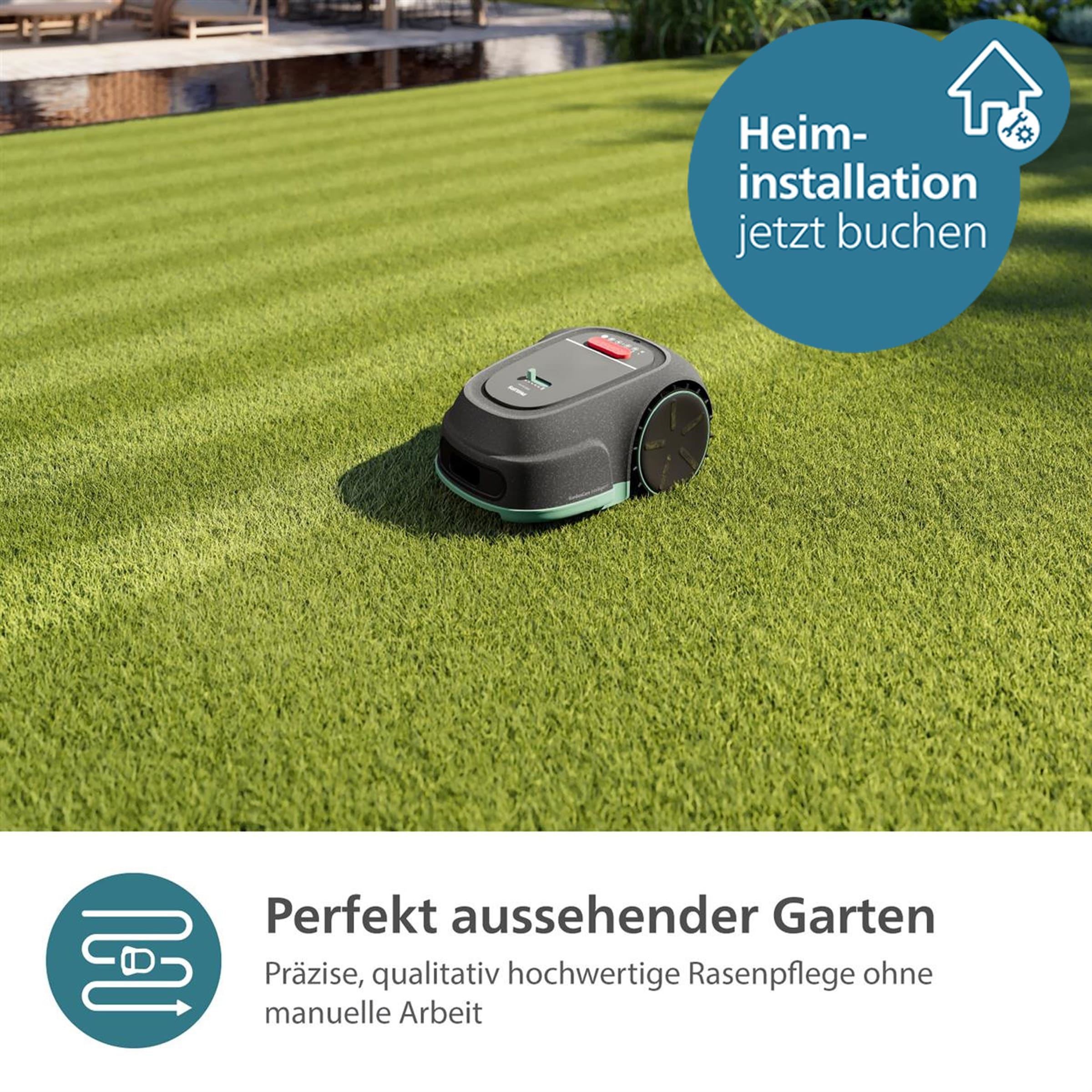 Philips Rasenmähroboter »3000 Series RSL3000/10, intelligentes Mähen mit GPS-Kartierung«, HomeRun-App und Regensensor-Technologie, leicht zu reinigen