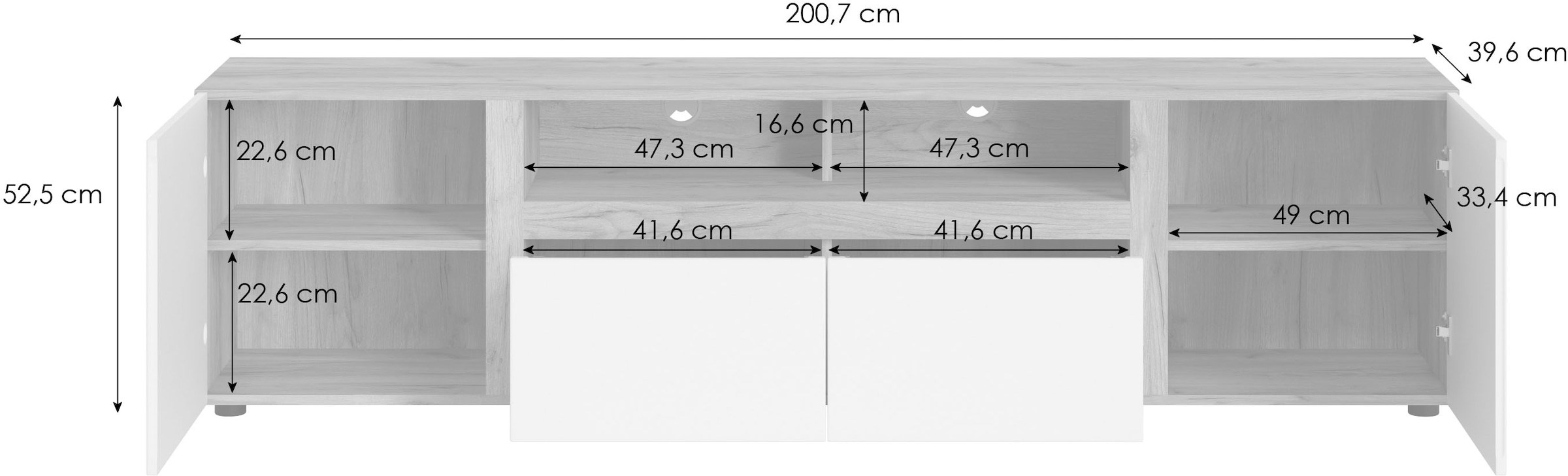 Home affaire Lowboard »Morongo« Breite ca. 201 cm